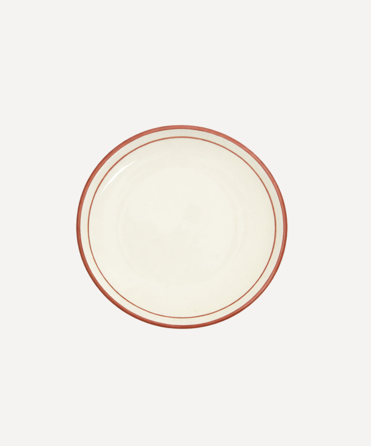 Rim Bread Plate Hand Painted Ceramic Rust Red
