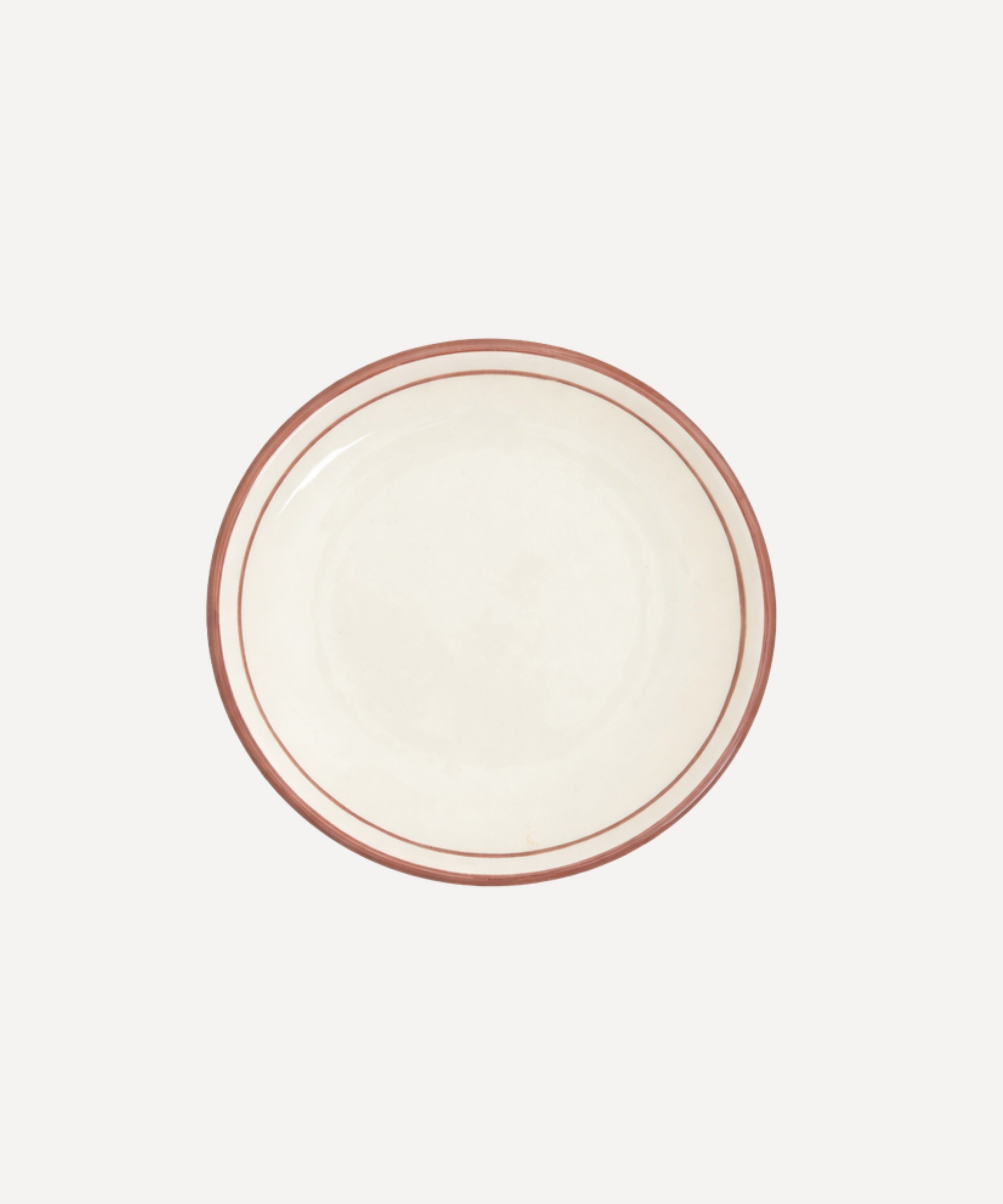 Rim Bread Plate in Vintage Rose — hand-painted rimmed ceramic from Carmen del Viboral, Colombia.