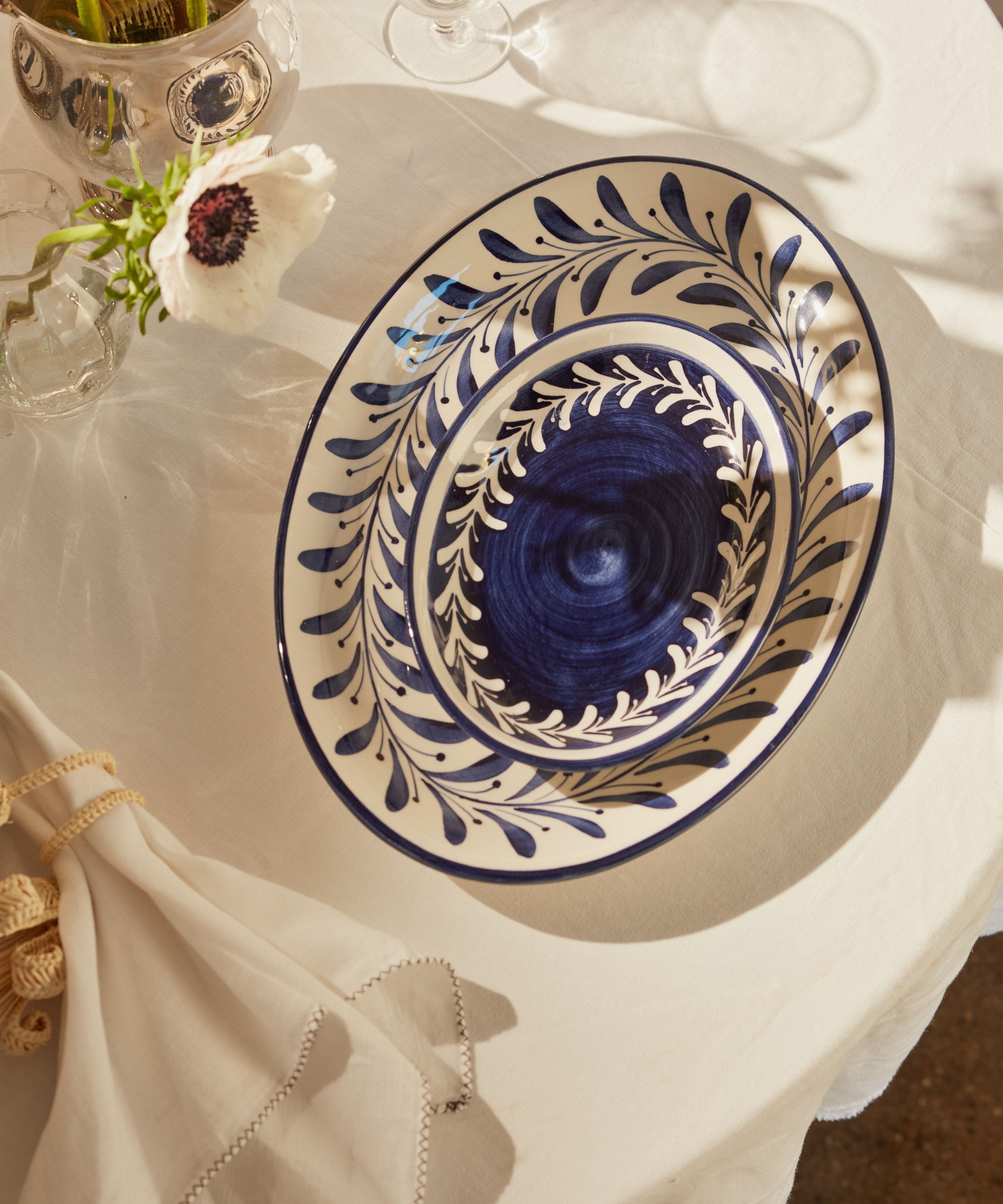 Helecho Serving Platter (set of two) - Deep Blue