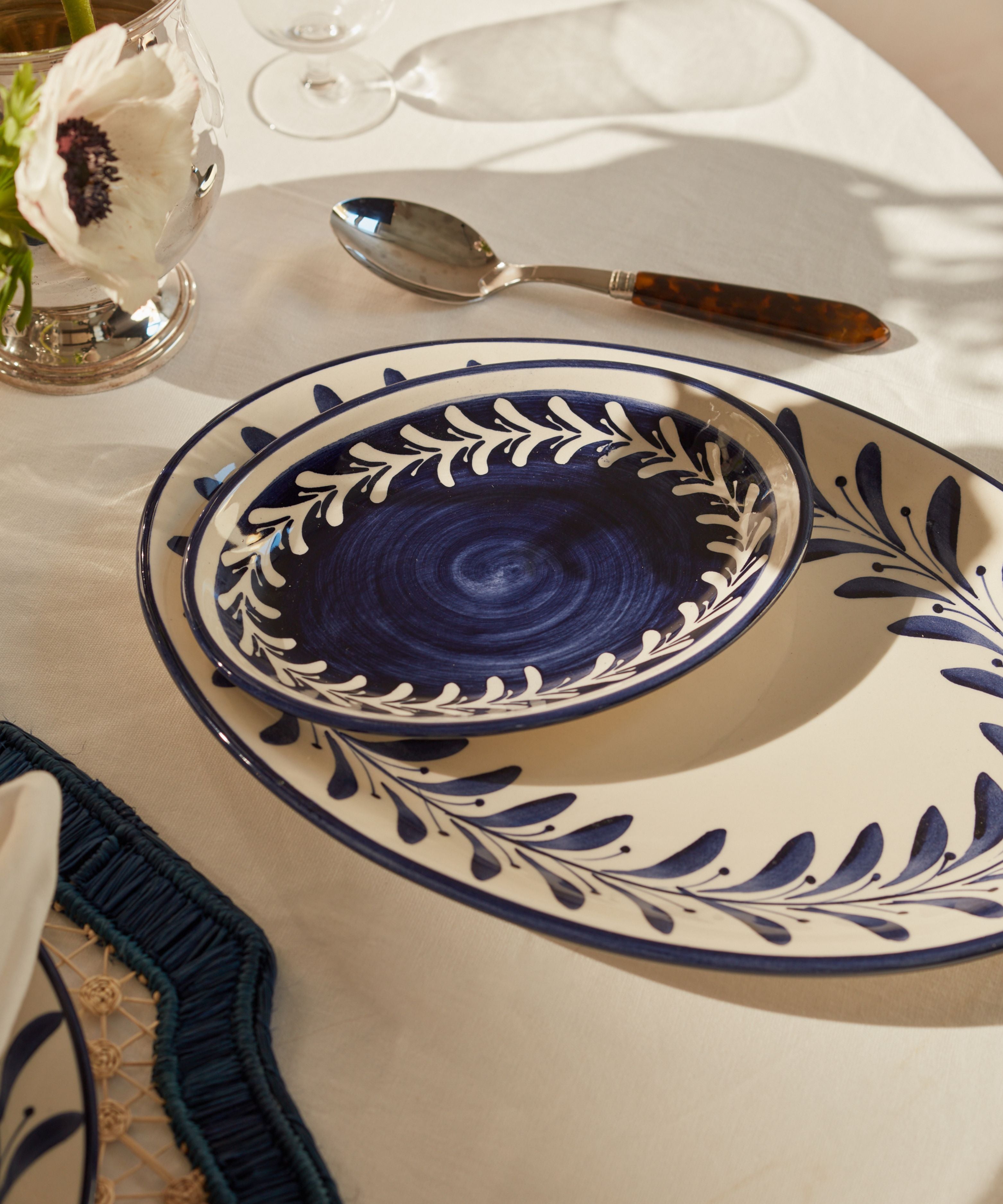 Helecho Serving Platter (set of two) - Deep Blue