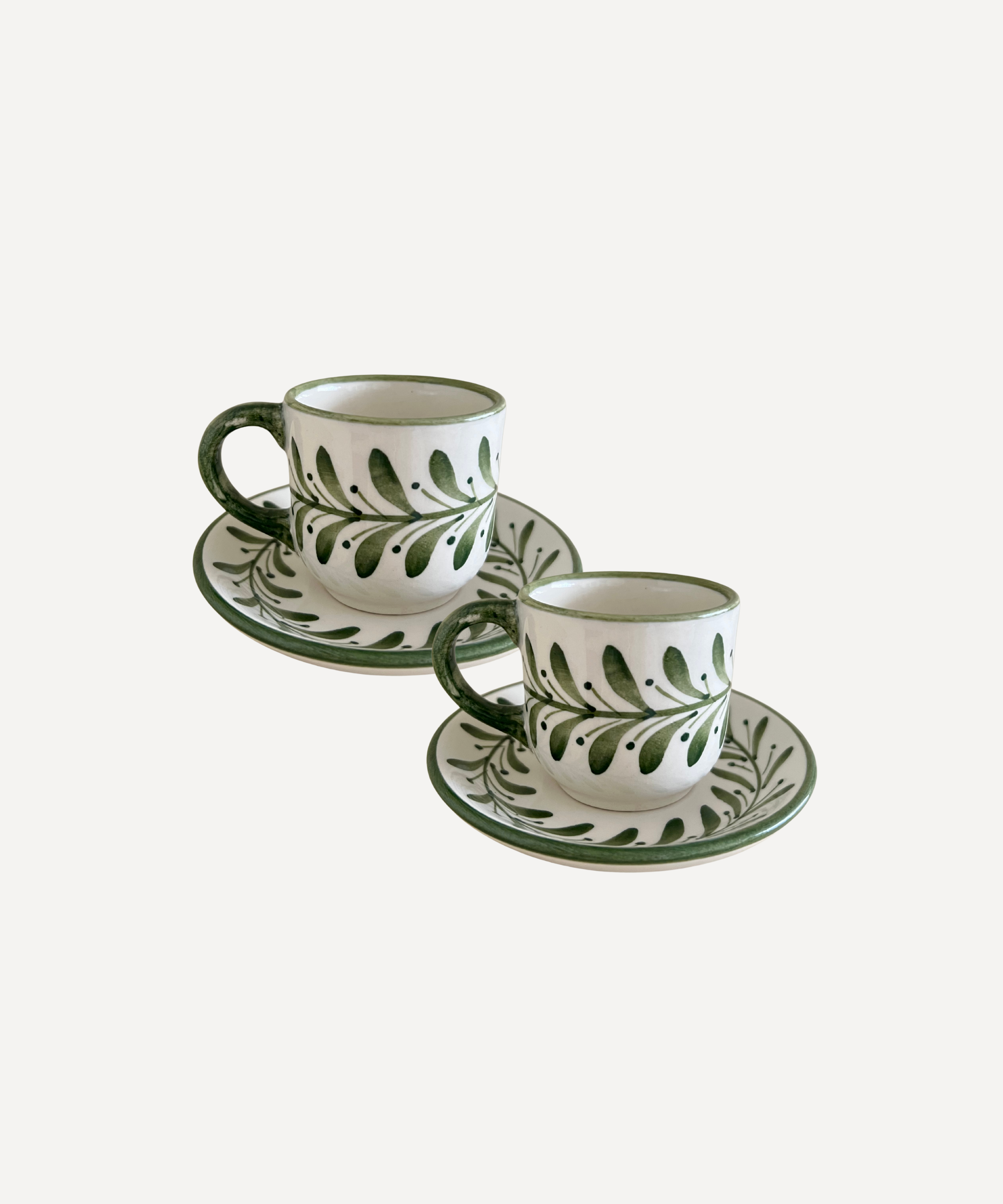 Helecho Coffee Cup, Fern Green (Set of 2)