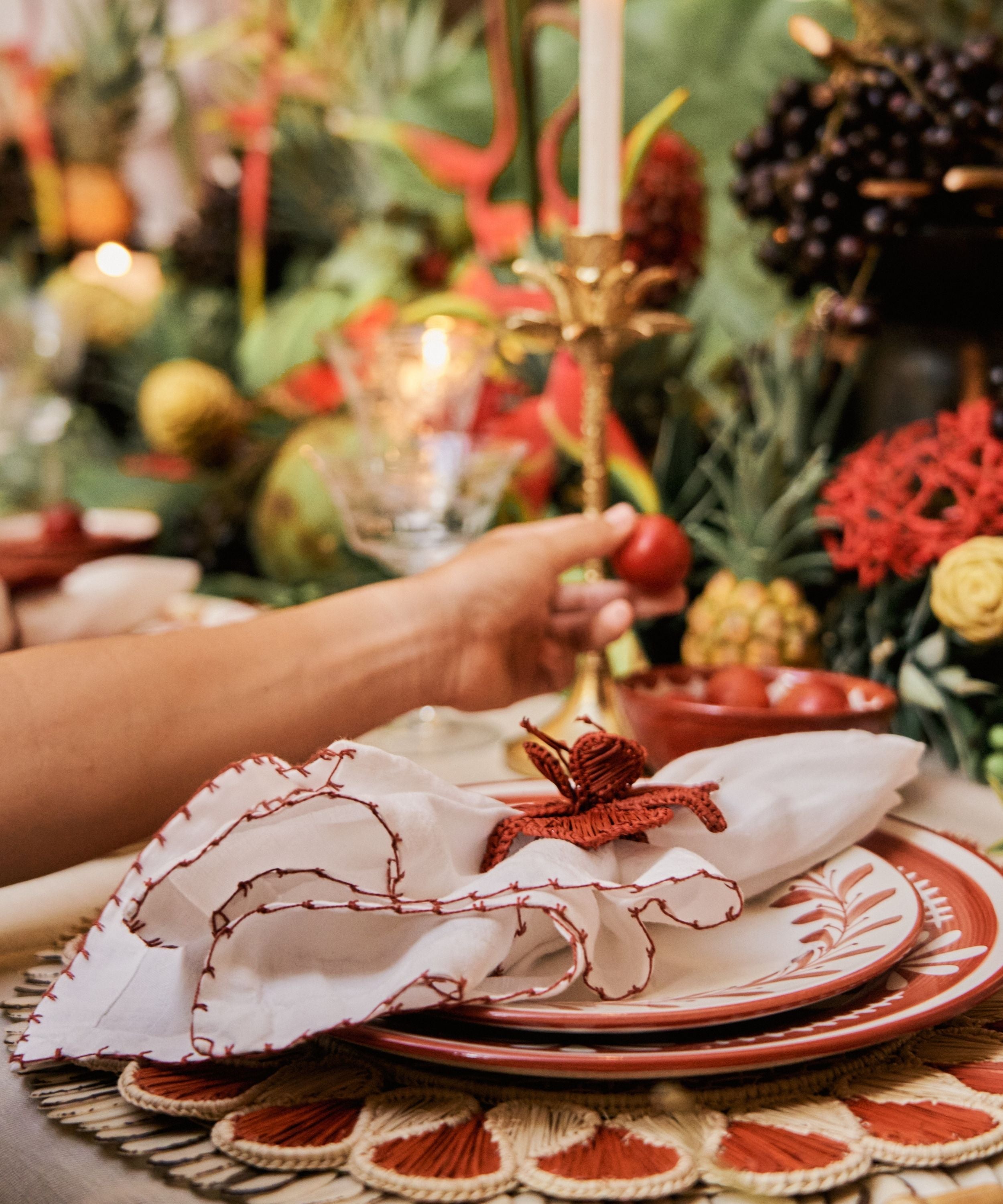 Orquidea Napkin Ring, Terracotta