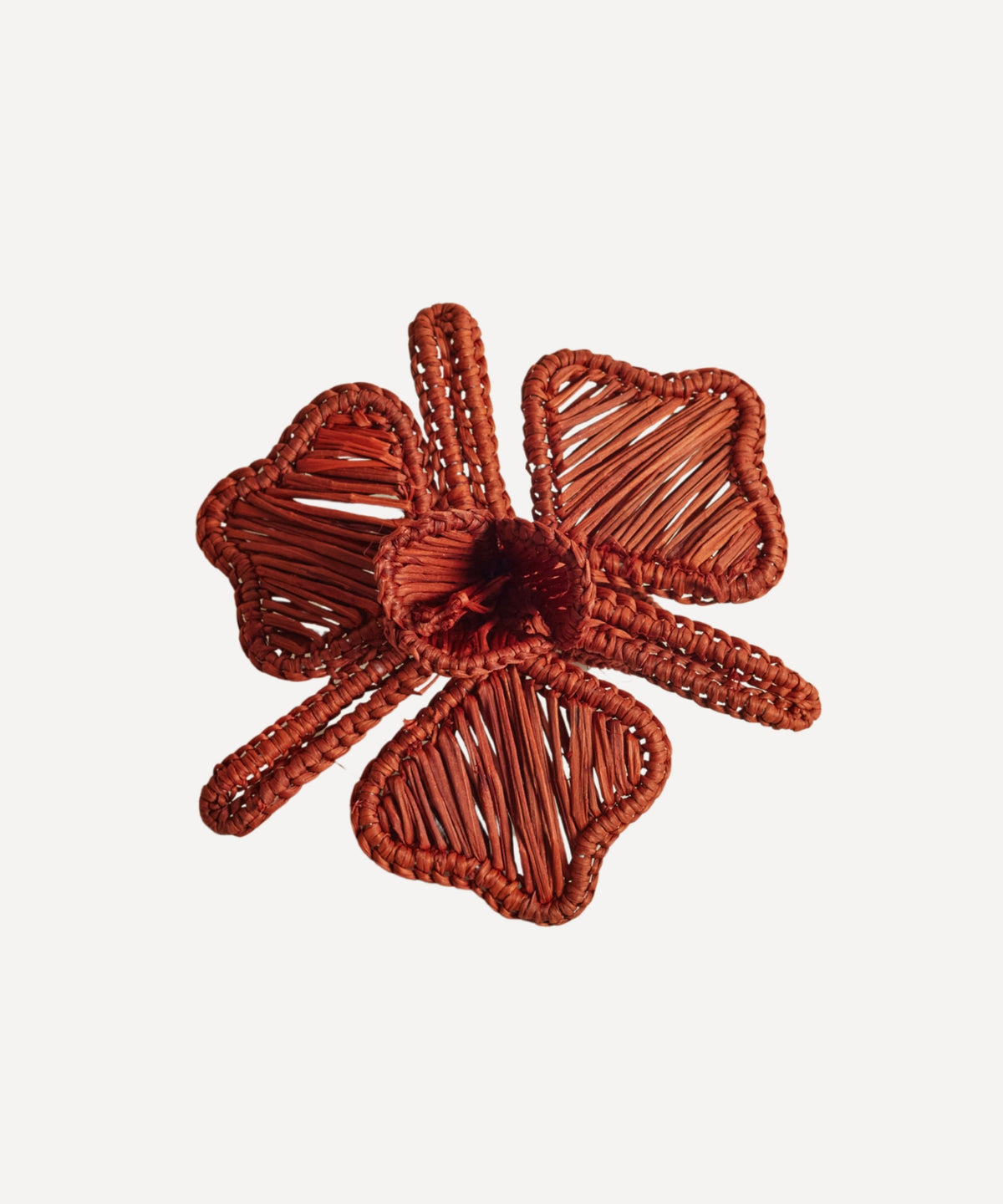Orquidea Napkin Ring Handwoven Iraca Palm Terracotta