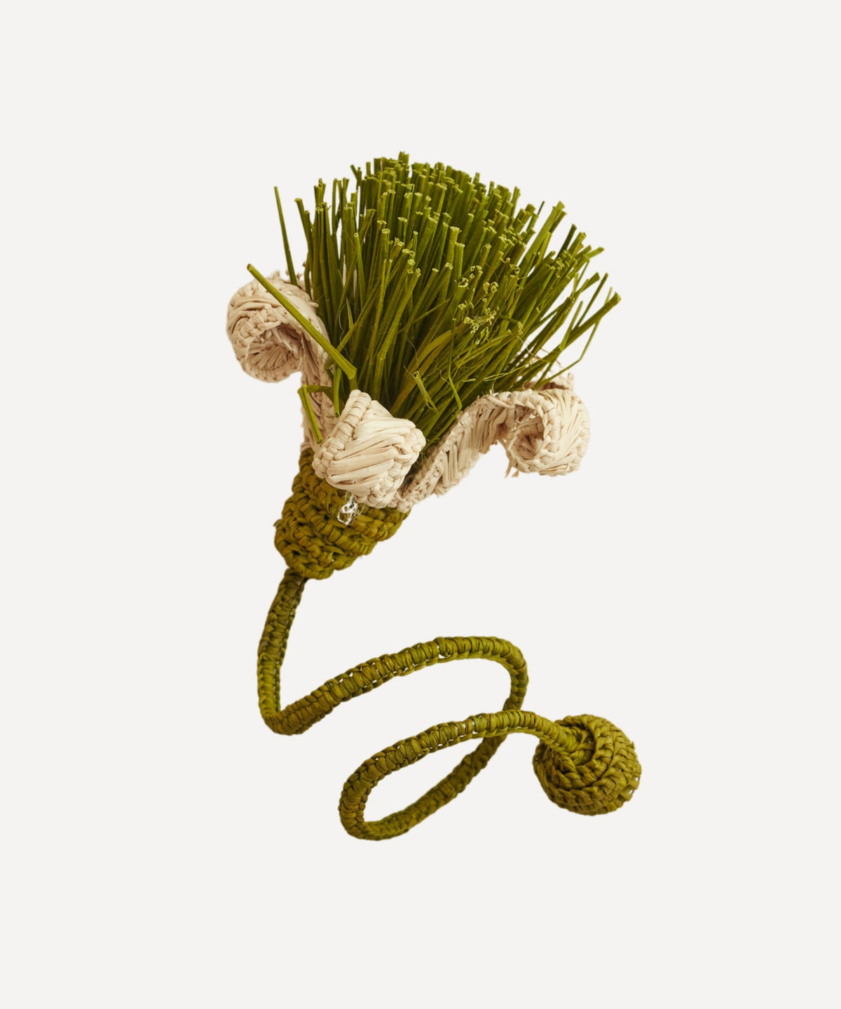 Pompon Napkin Ring | Handwoven Iraca Palm, Green
