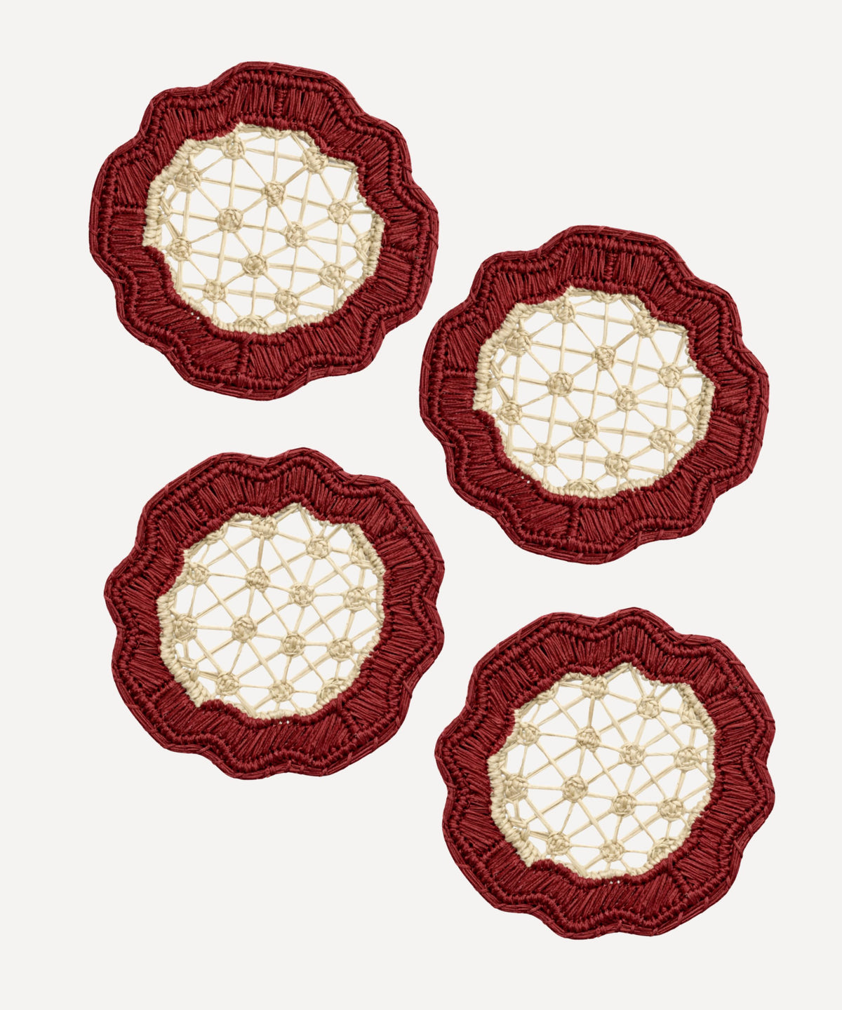 Deco Coasters Handwoven Iraca Palm Marsala