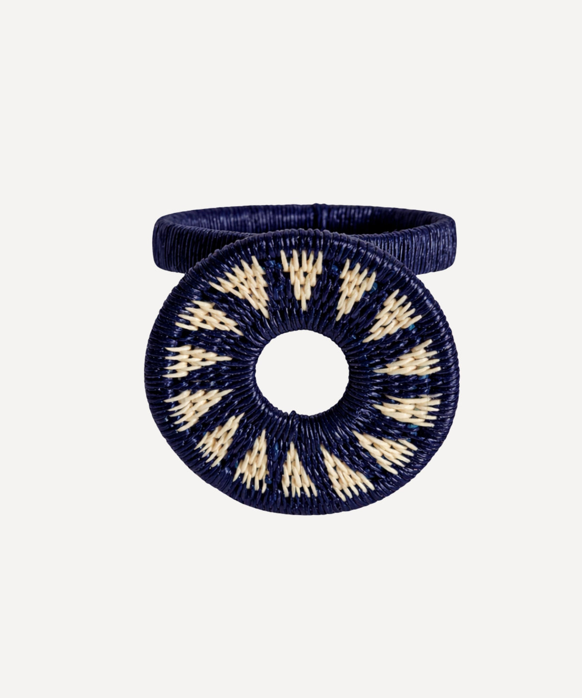 Sol Werregue Napkin Ring | Handwoven Werregue Palm, Deep Blue