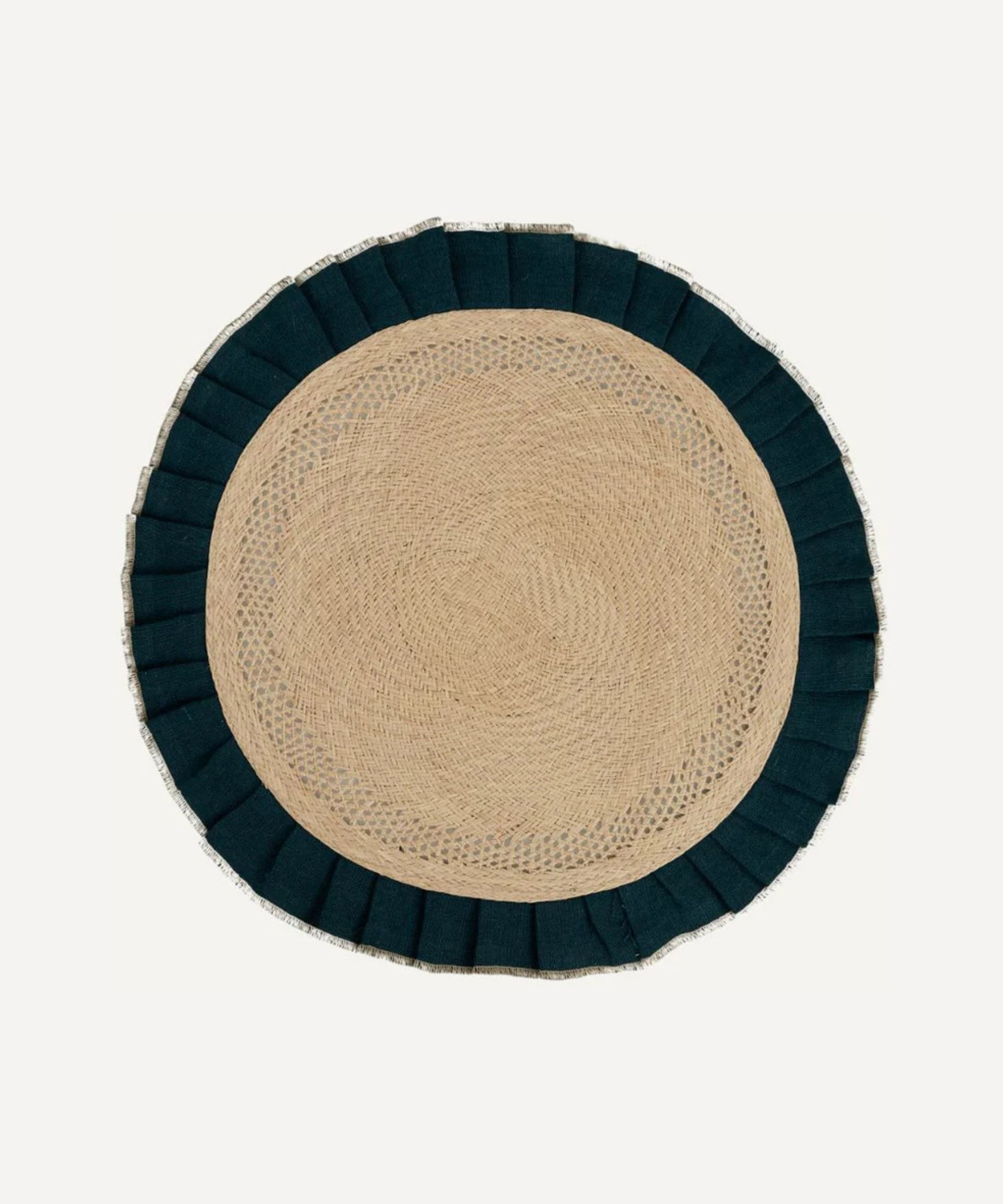 Arandela Placemat Handwoven Panama Hat Straw & Linen