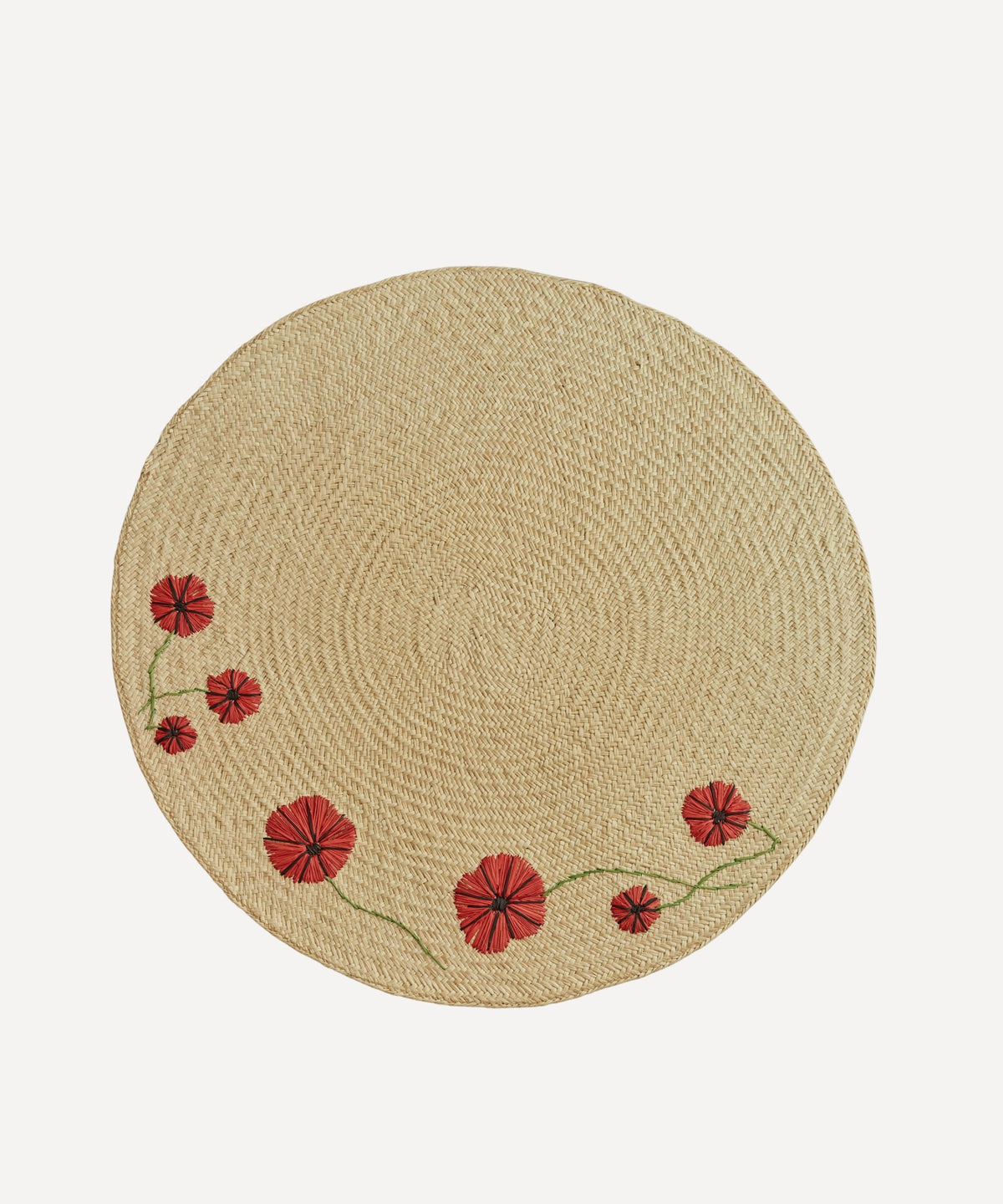 Poppy Placemat | Handwoven Panama Hat Straw