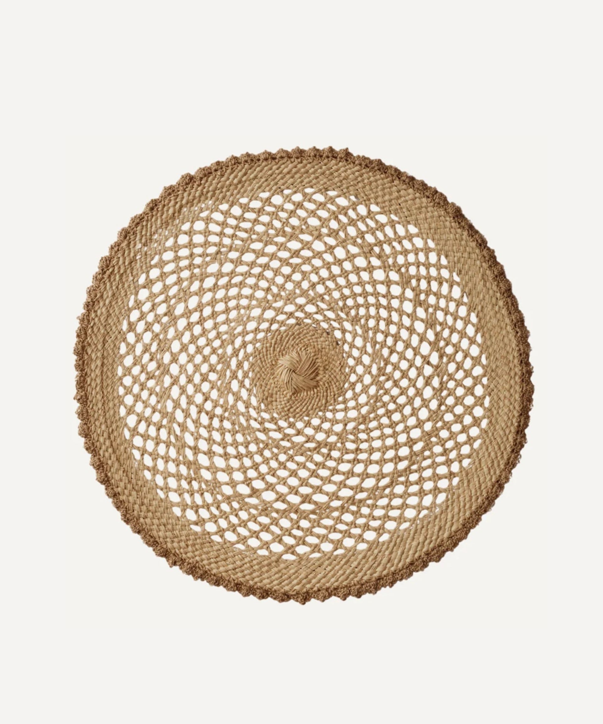 Crochet Placemat Handwoven Panama Hat Straw Crudo