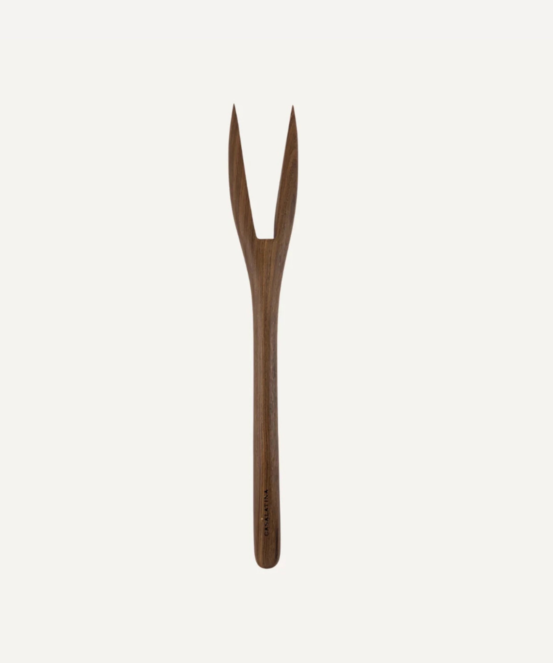 Lara Serving Fork Hand Carved Wood Dark Wood