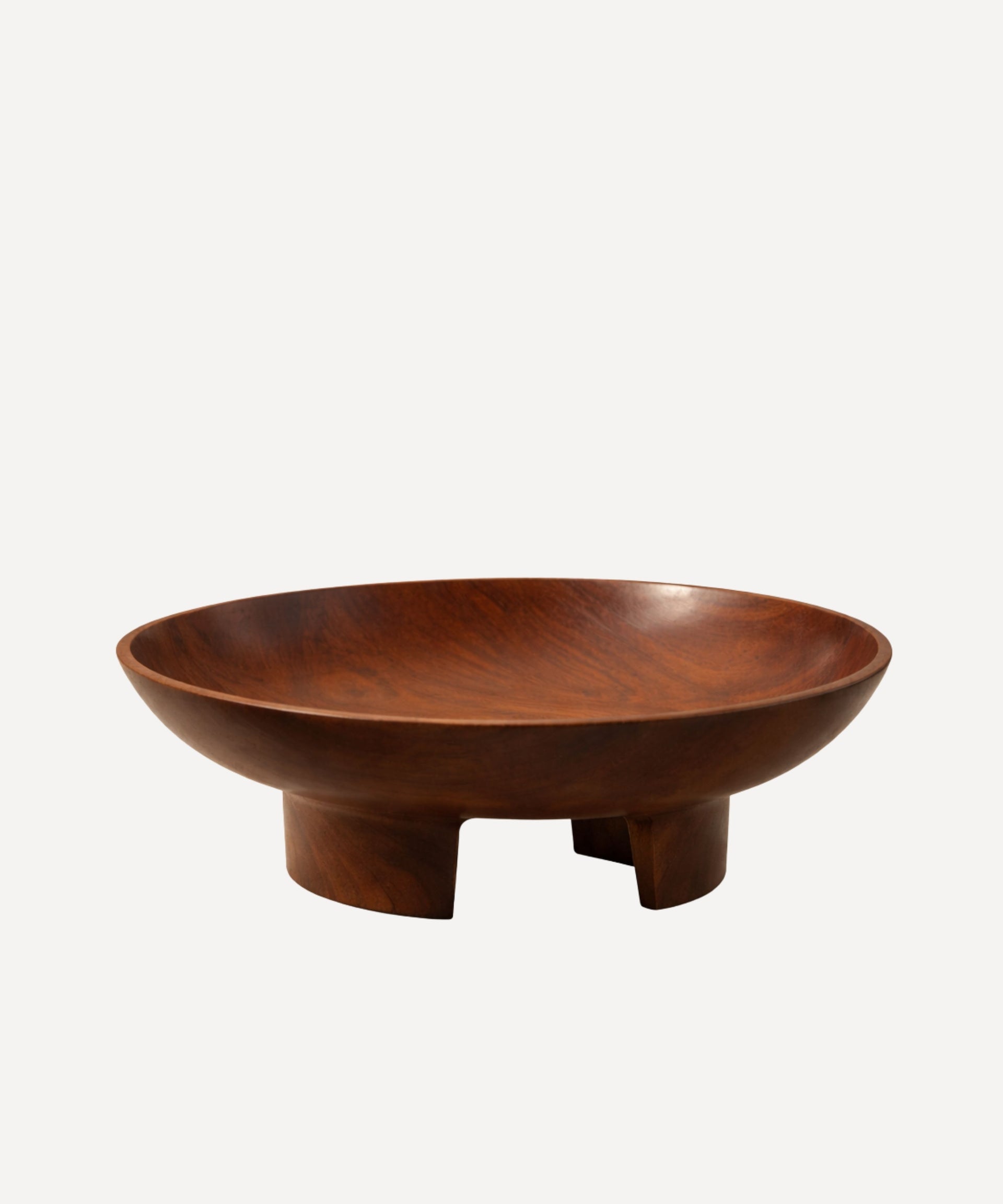 Full Moon Lara Bowl Hand Carved Wood Dark Wood