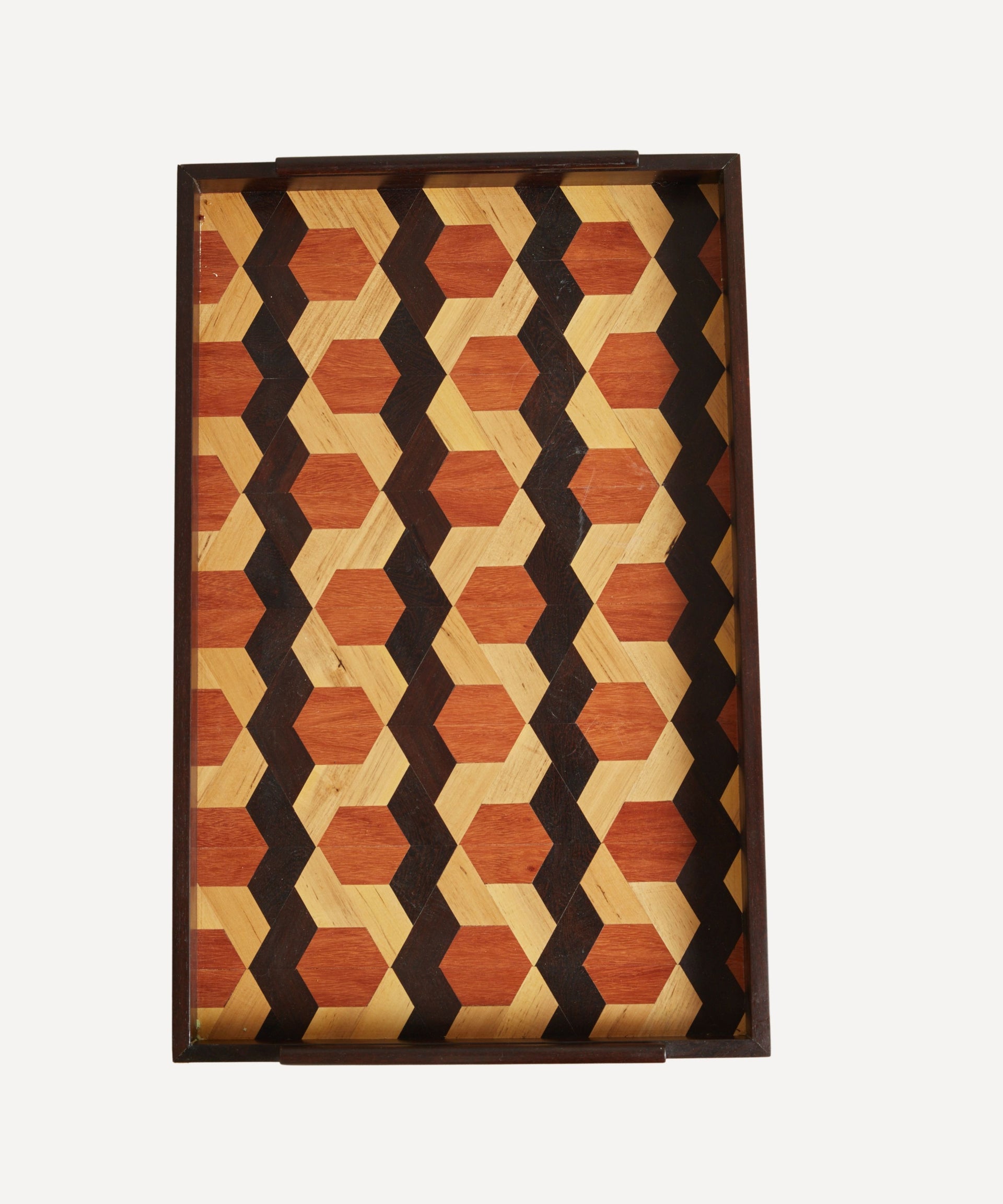 Lara Marquetry Tray Ebano Large Hand Carved Wood Woods