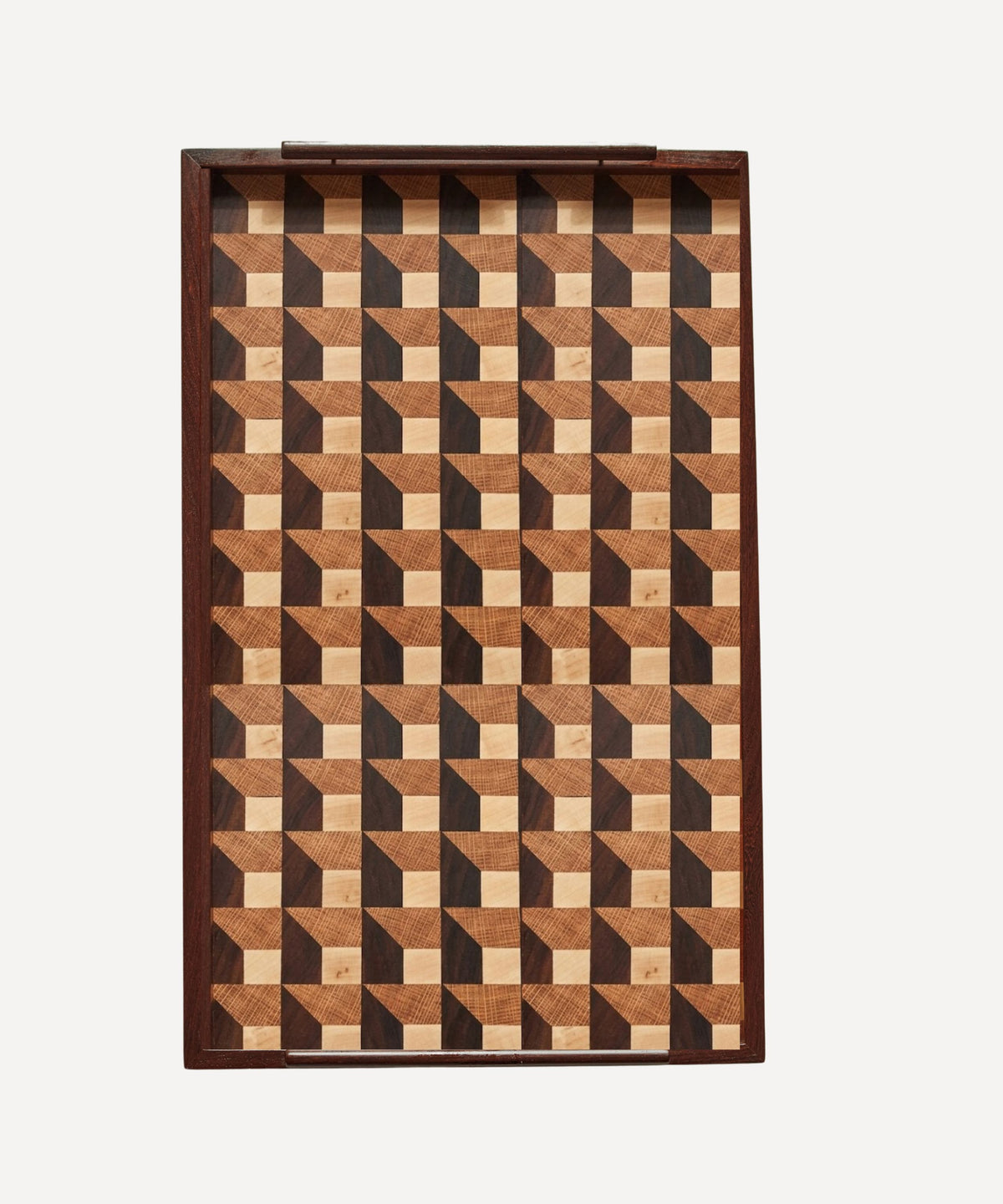 Lara Marquetry Tray (Miguelito, large) - hand-carved wood with mixed-wood marquetry inlay, Guadalupe, Venezuela