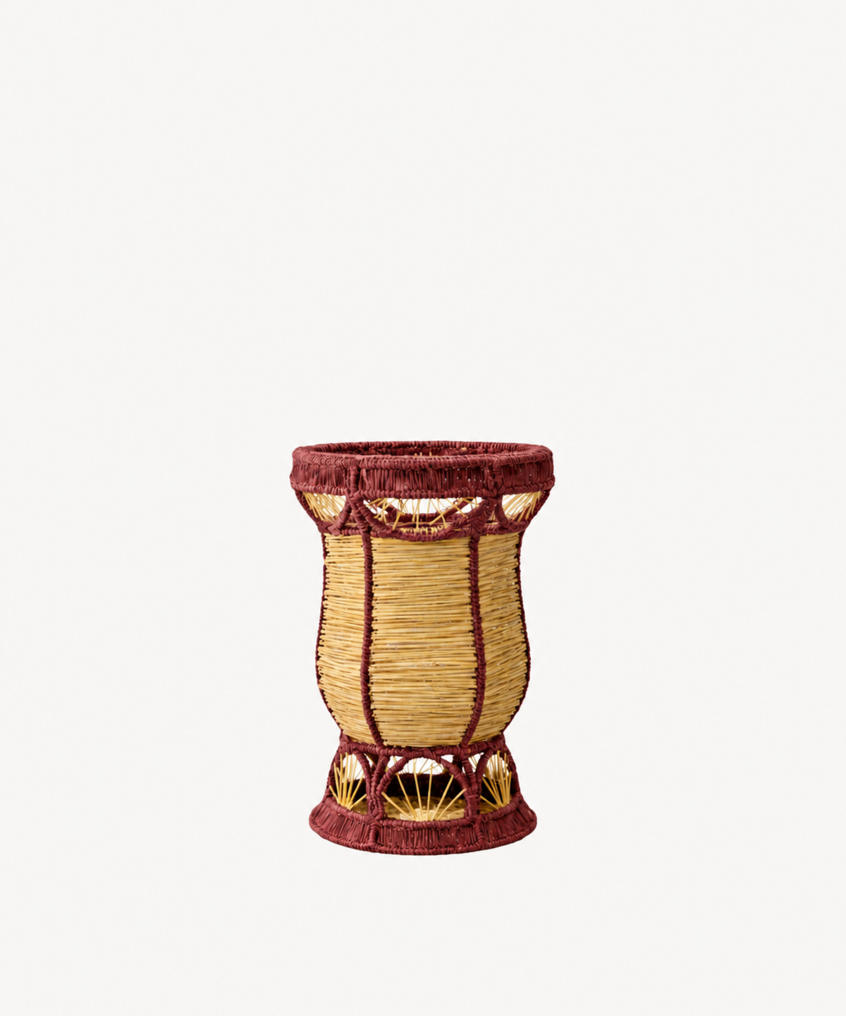 Deco Bud Vase | Handwoven Iraca Palm, Marsala