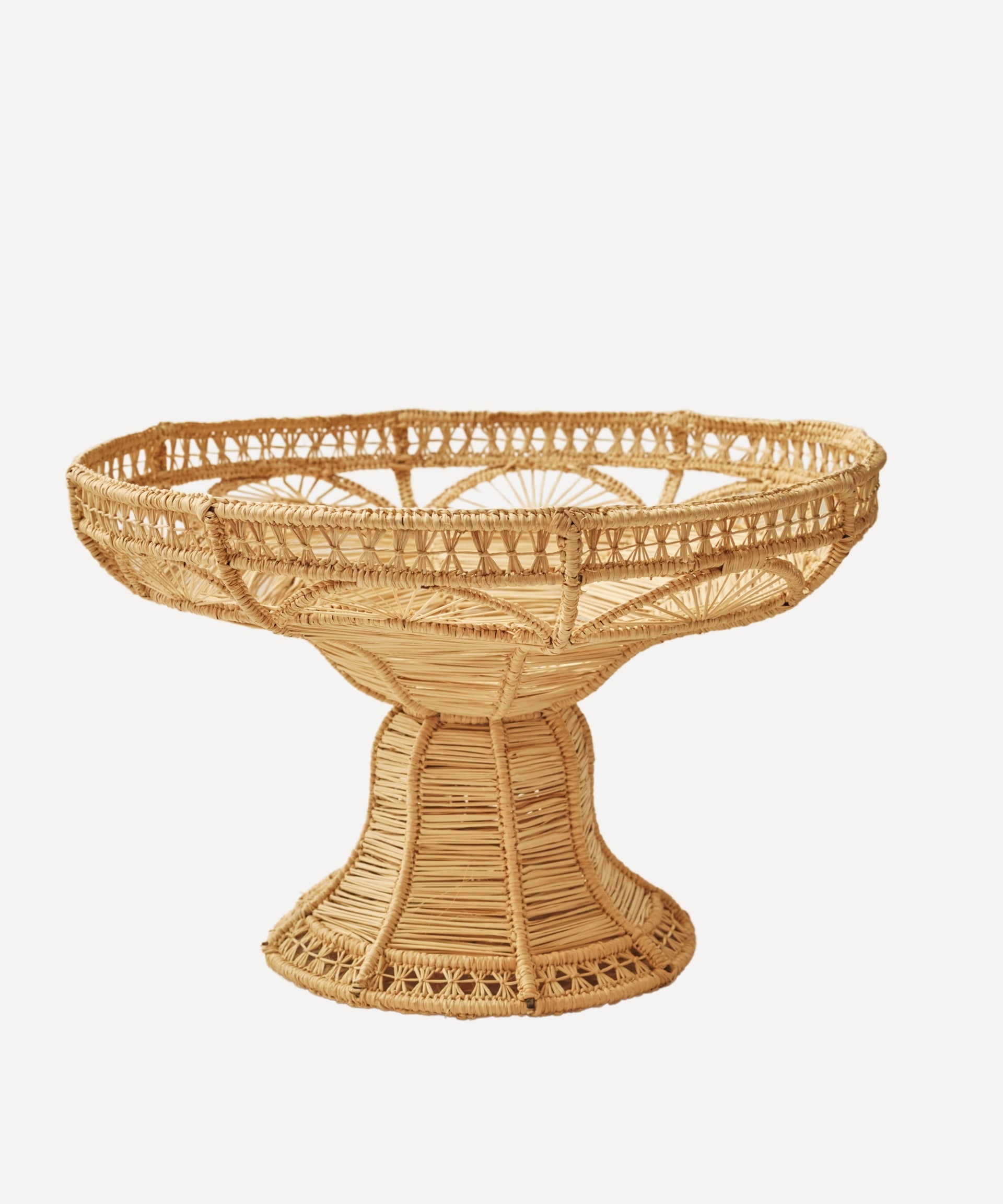 Deco Pedestal Fruit Bowl Handwoven Iraca Palm