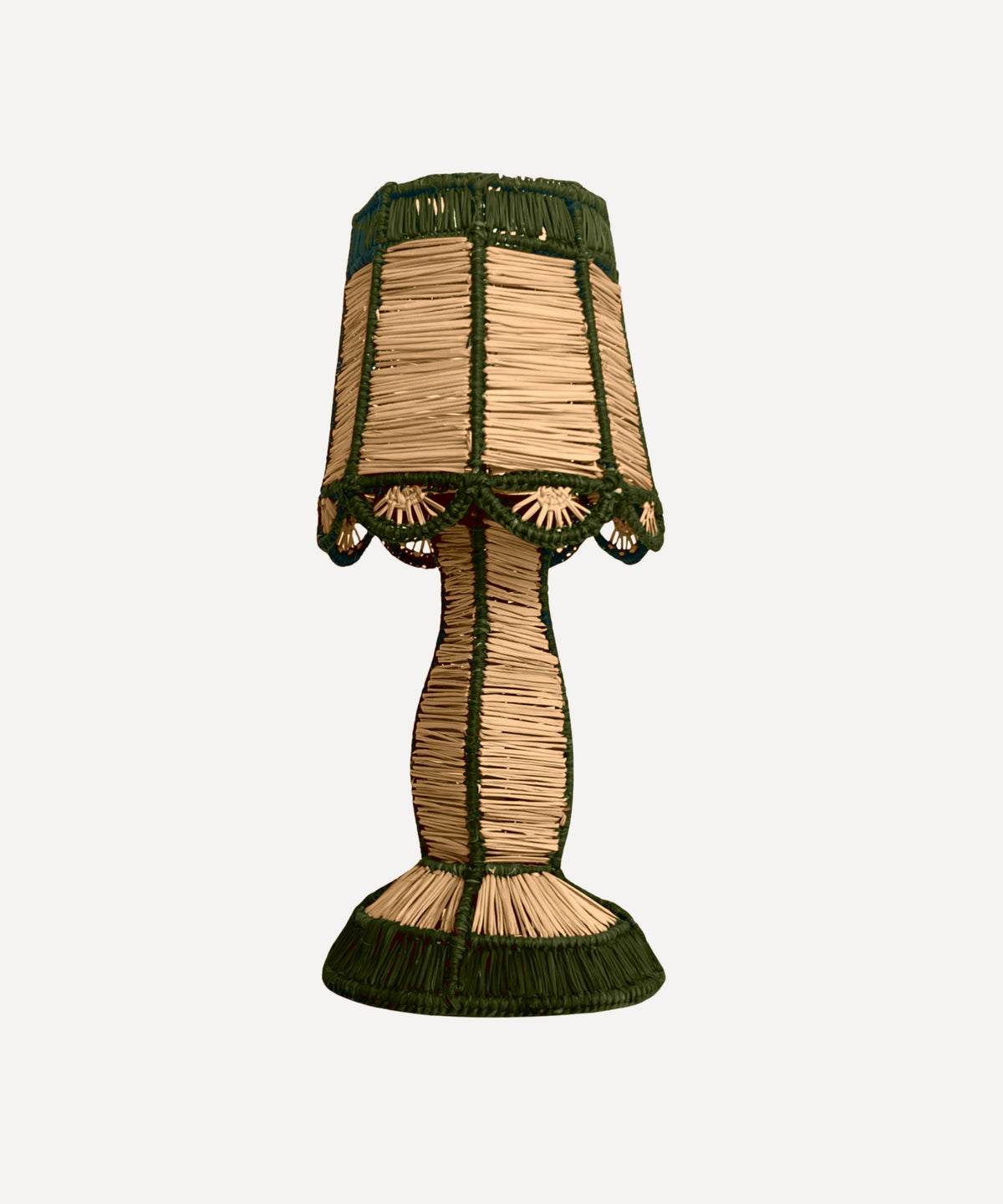 Dayana Dining Table Lamp | Handwoven Iraca Palm, Green