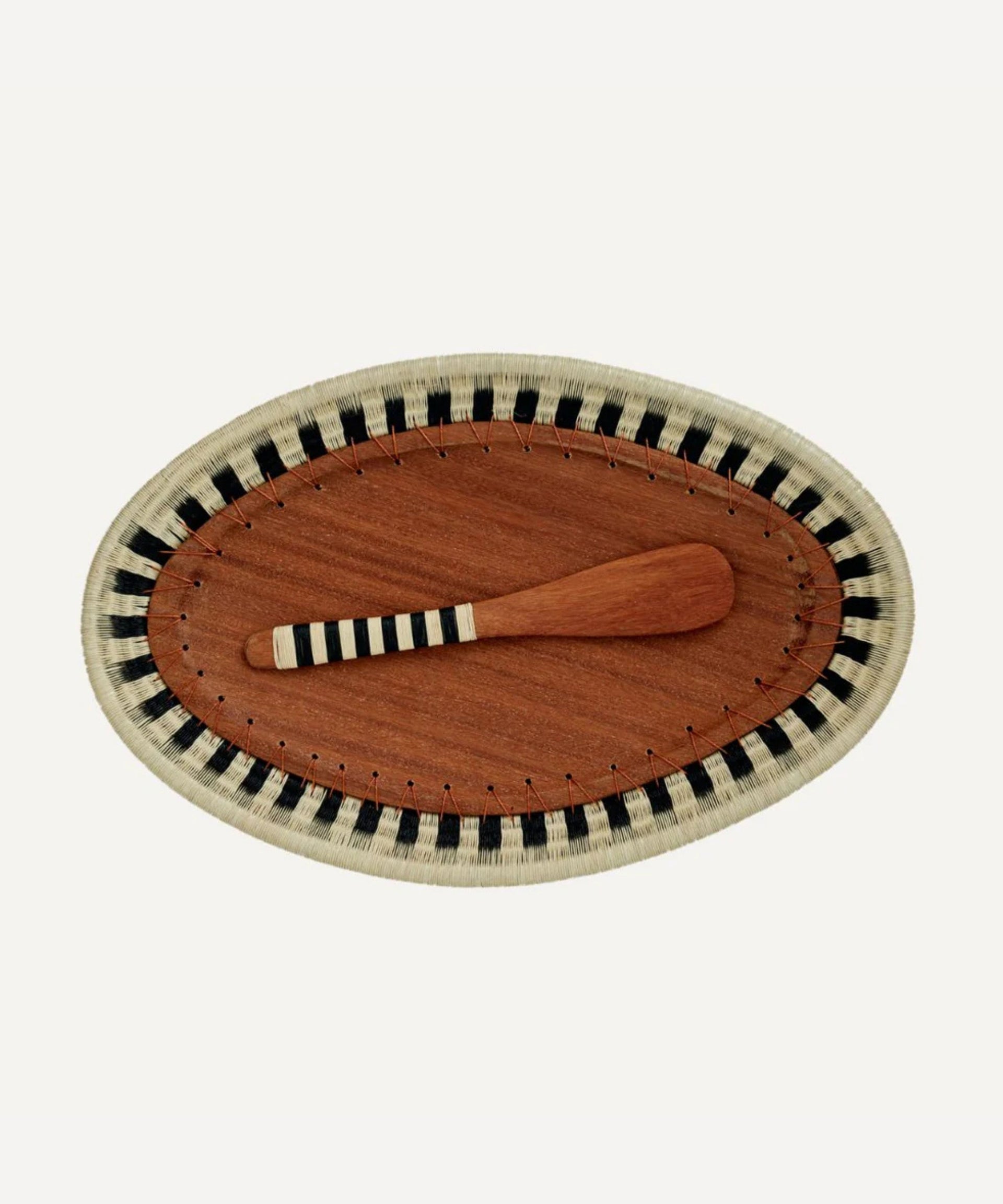 Pacífico Cheese Board Handwoven Werregue Palm & White