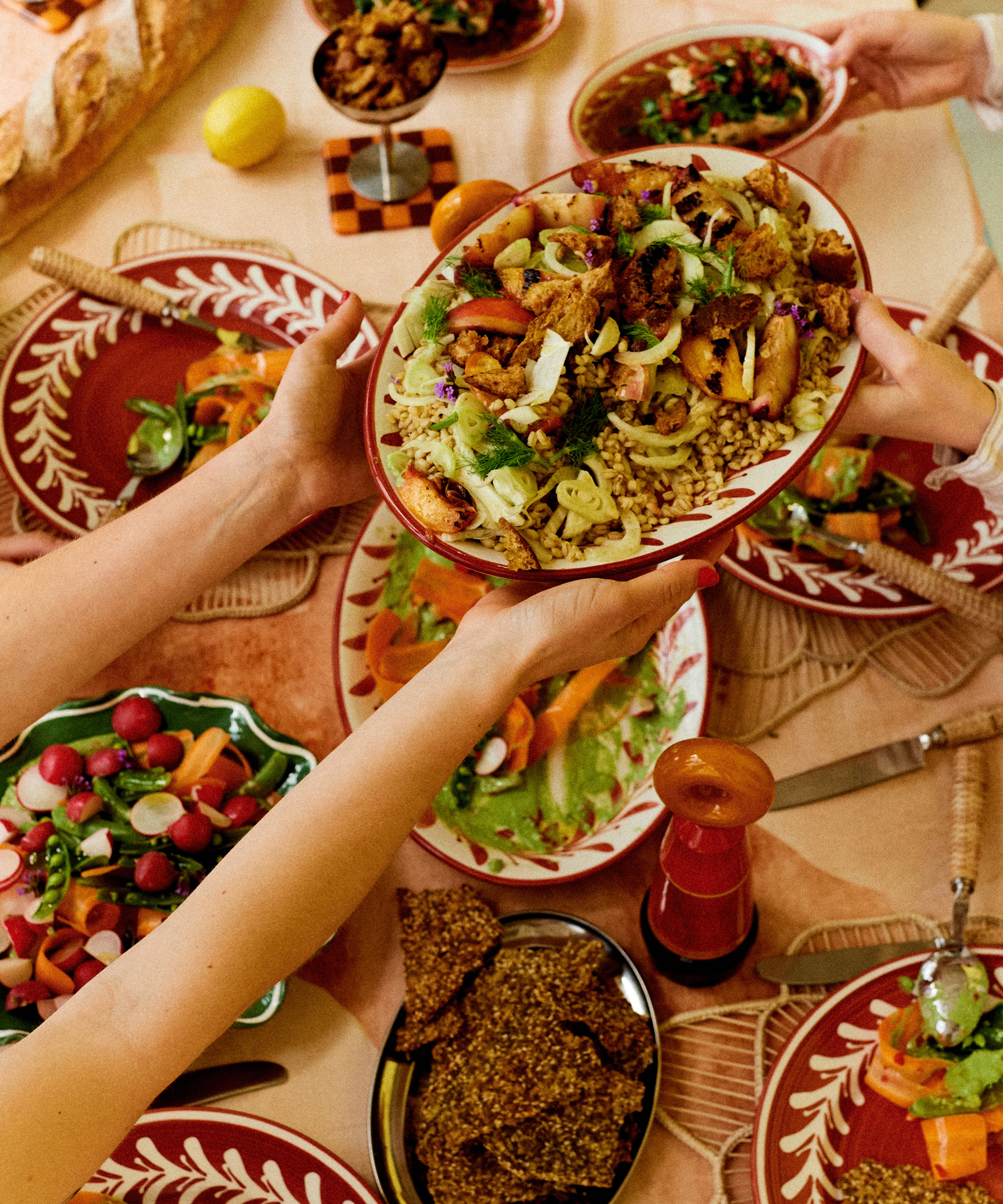 Helecho Serving Trays (set of two) - Rust Red