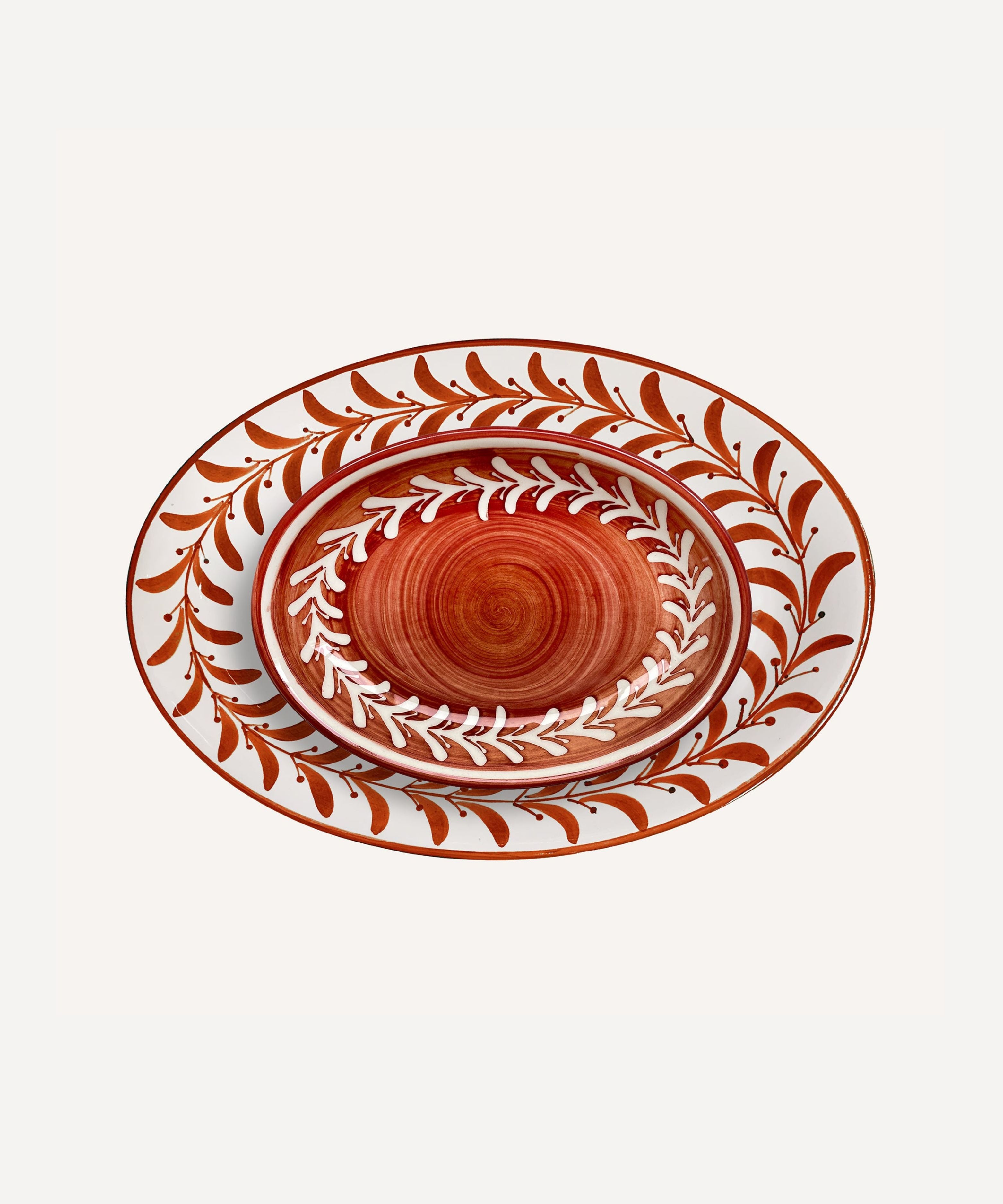 Helecho Serving Platter (set of two) - Rust Red