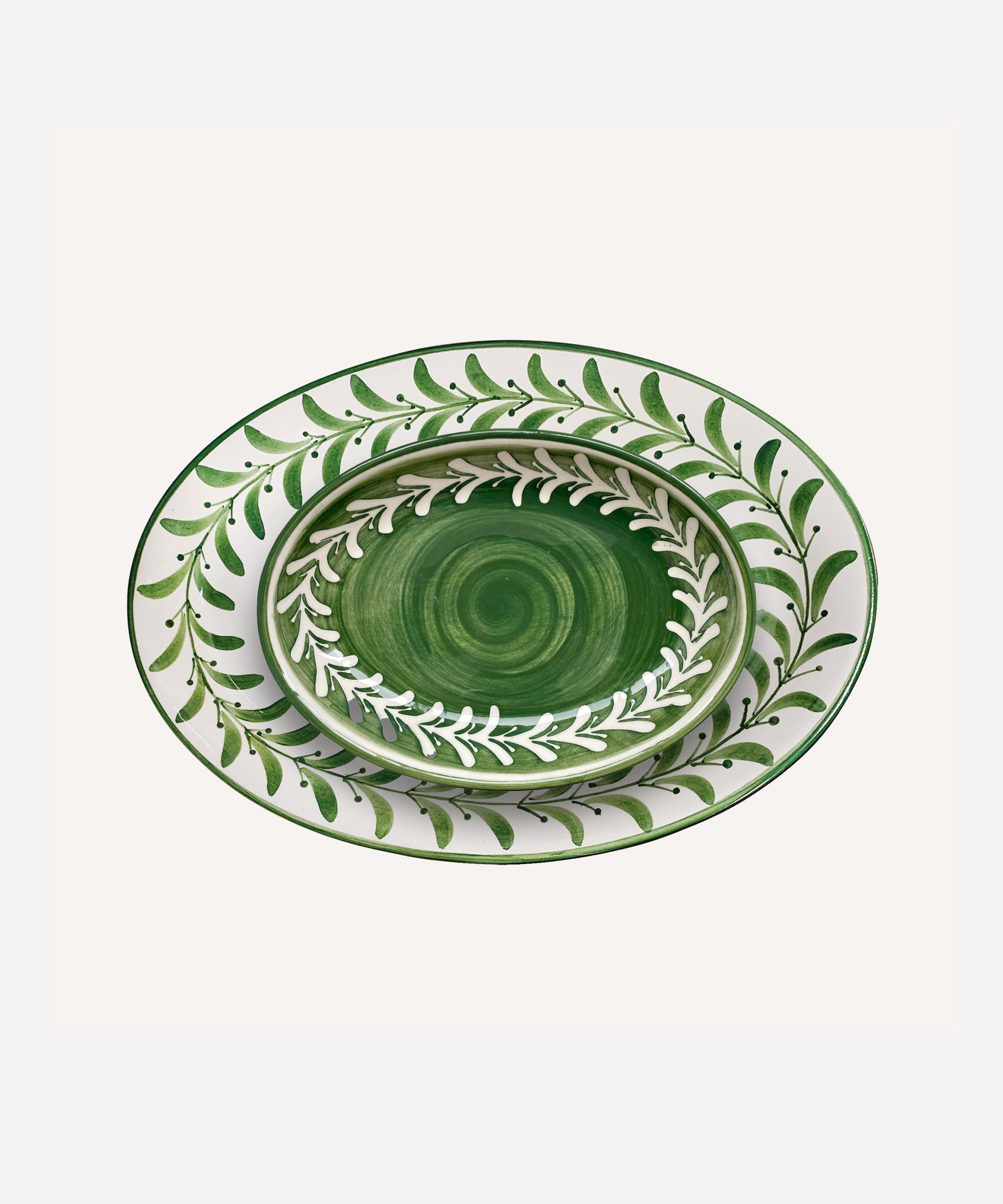 Helecho Serving Platter (set of two) - Fern Green