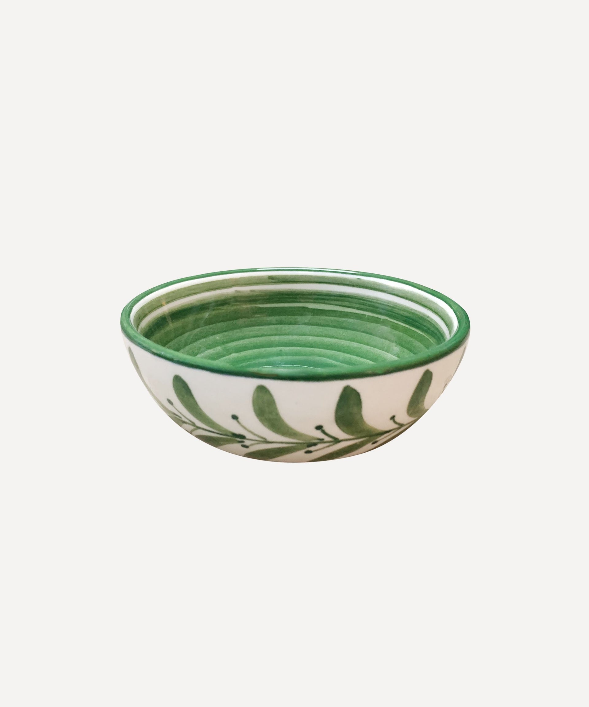 Helecho Soup Bowl Hand Painted Fern Wreath Ceramic Fern