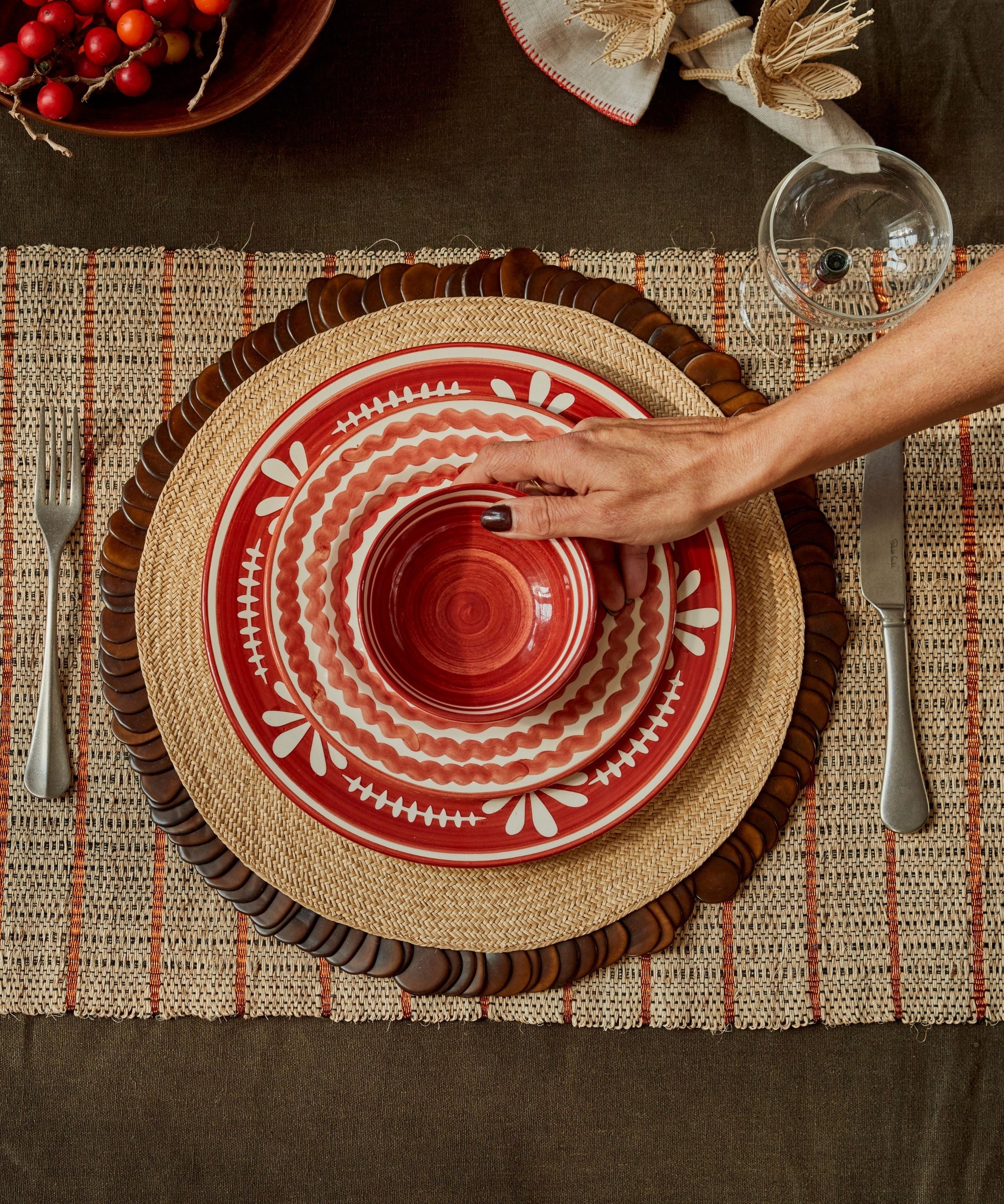 Helecho Bowl, Rust Red