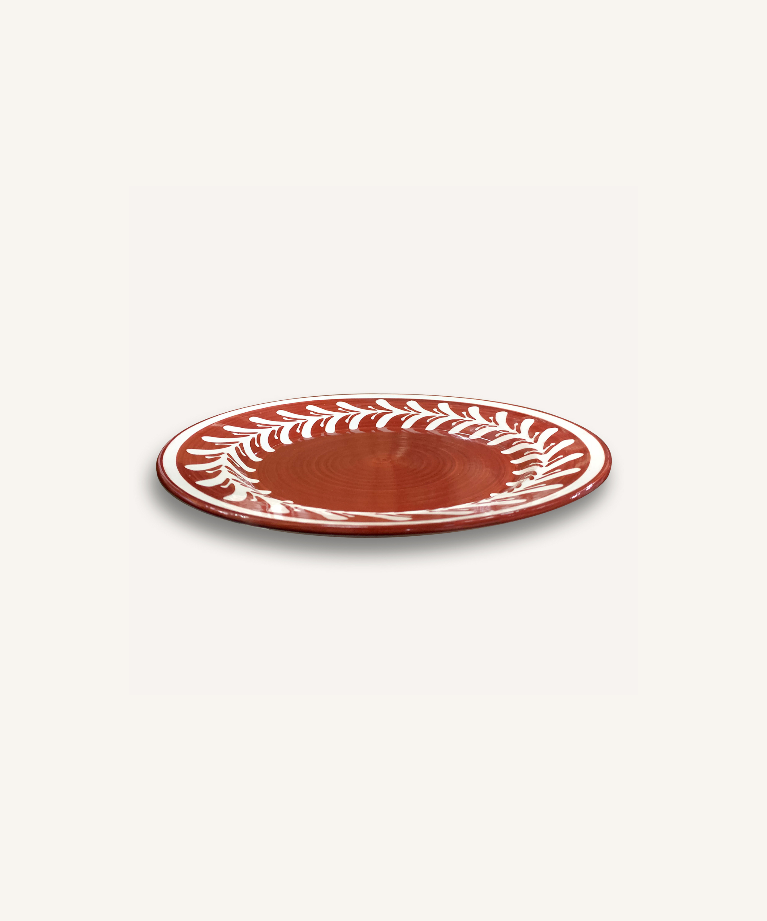 Dark Helecho Dinner Plate, Rust red