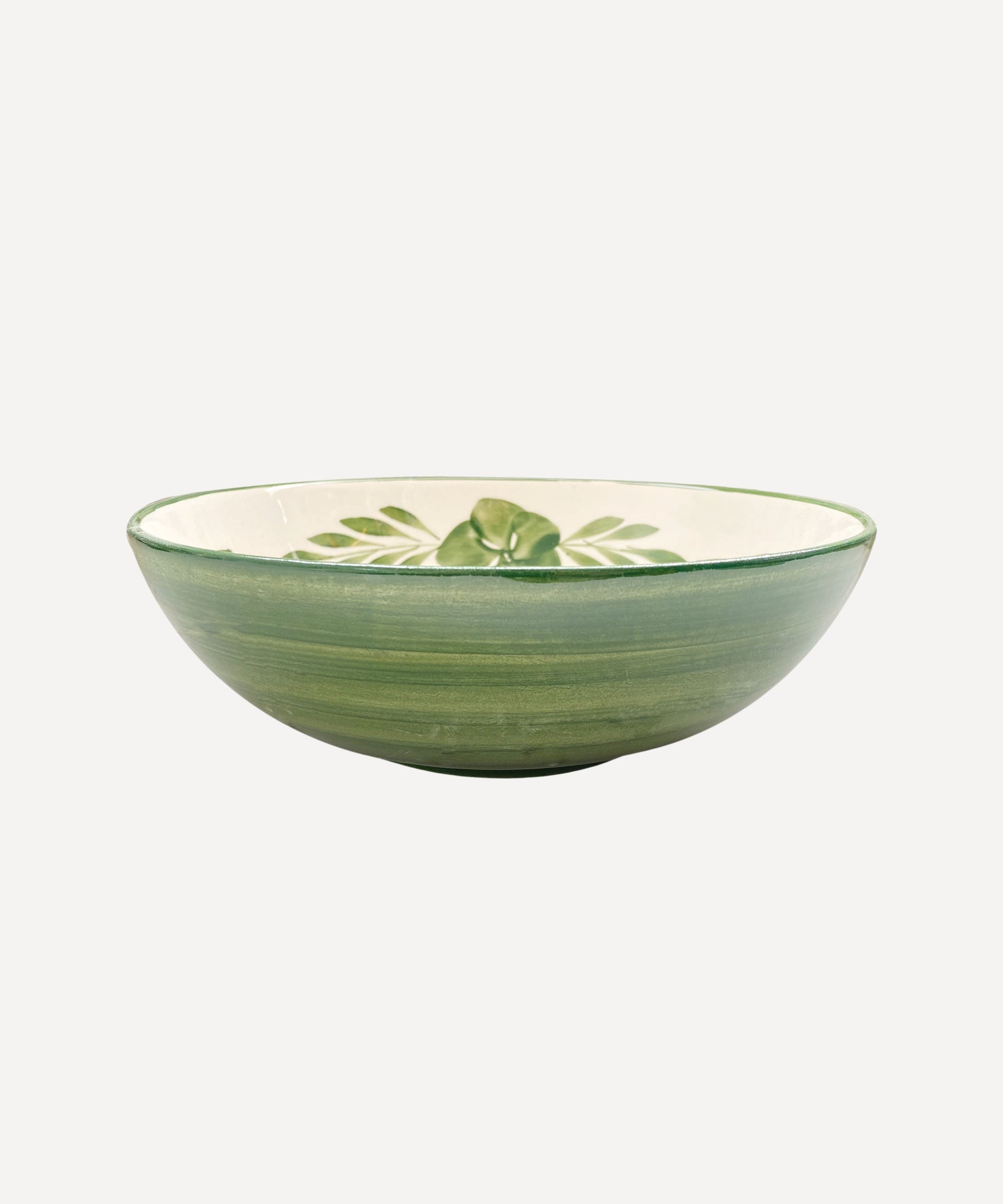 Flor Salad Bowl Hand Painted Floral Ceramic Fern