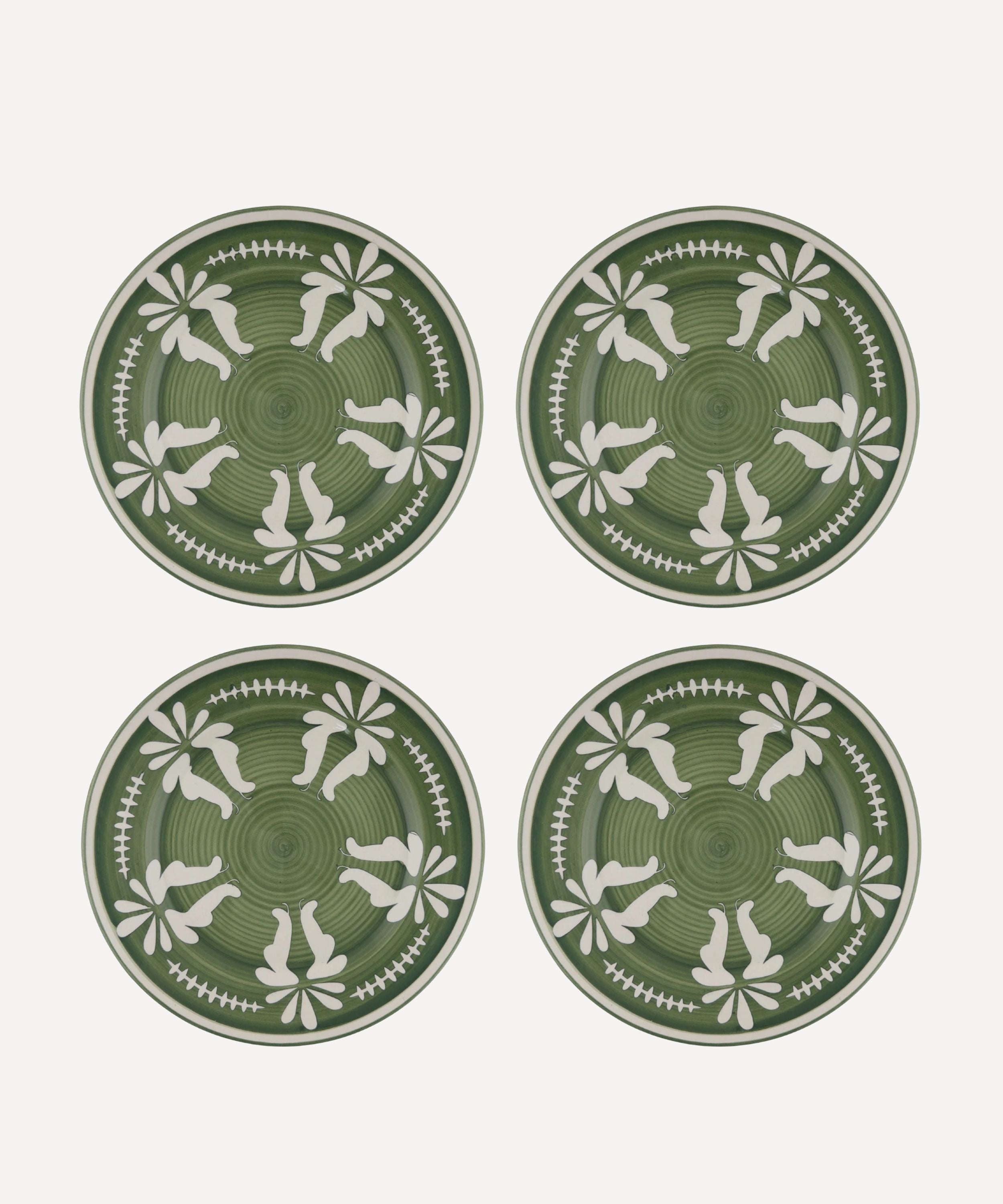 Flor Dinner Plate,  Fern Green (Set of 4)