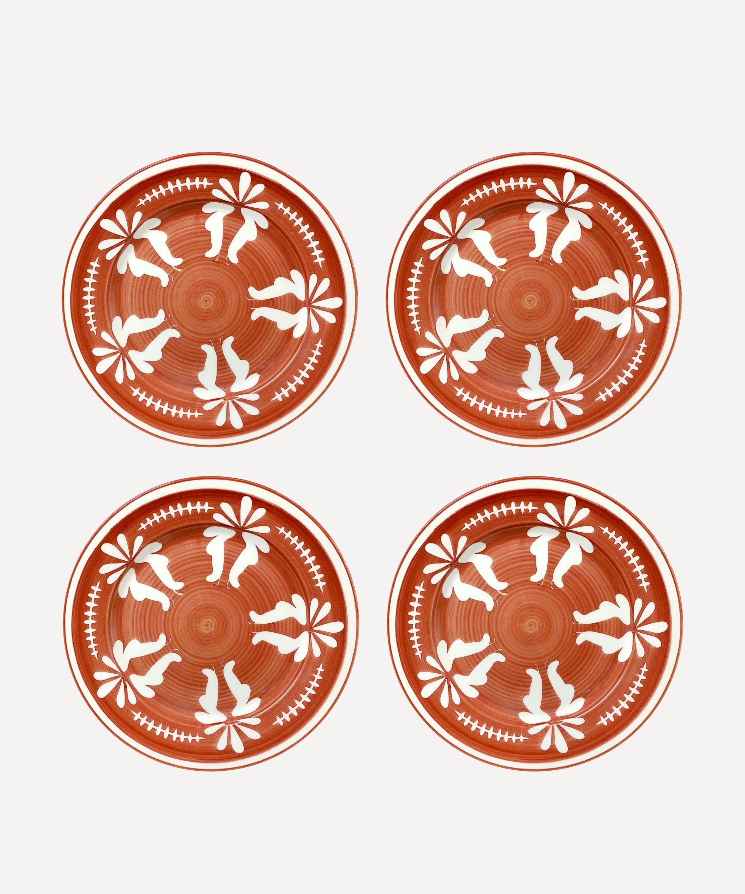 Flor Dinner Plate, Rust Red (Set of 4)