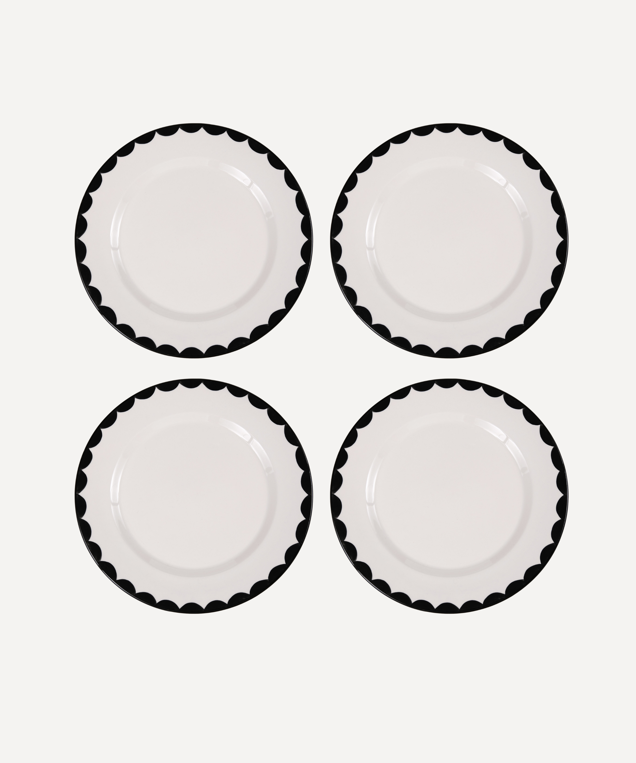 Cascos Dinner Plate, Jet Black (Set of 4)