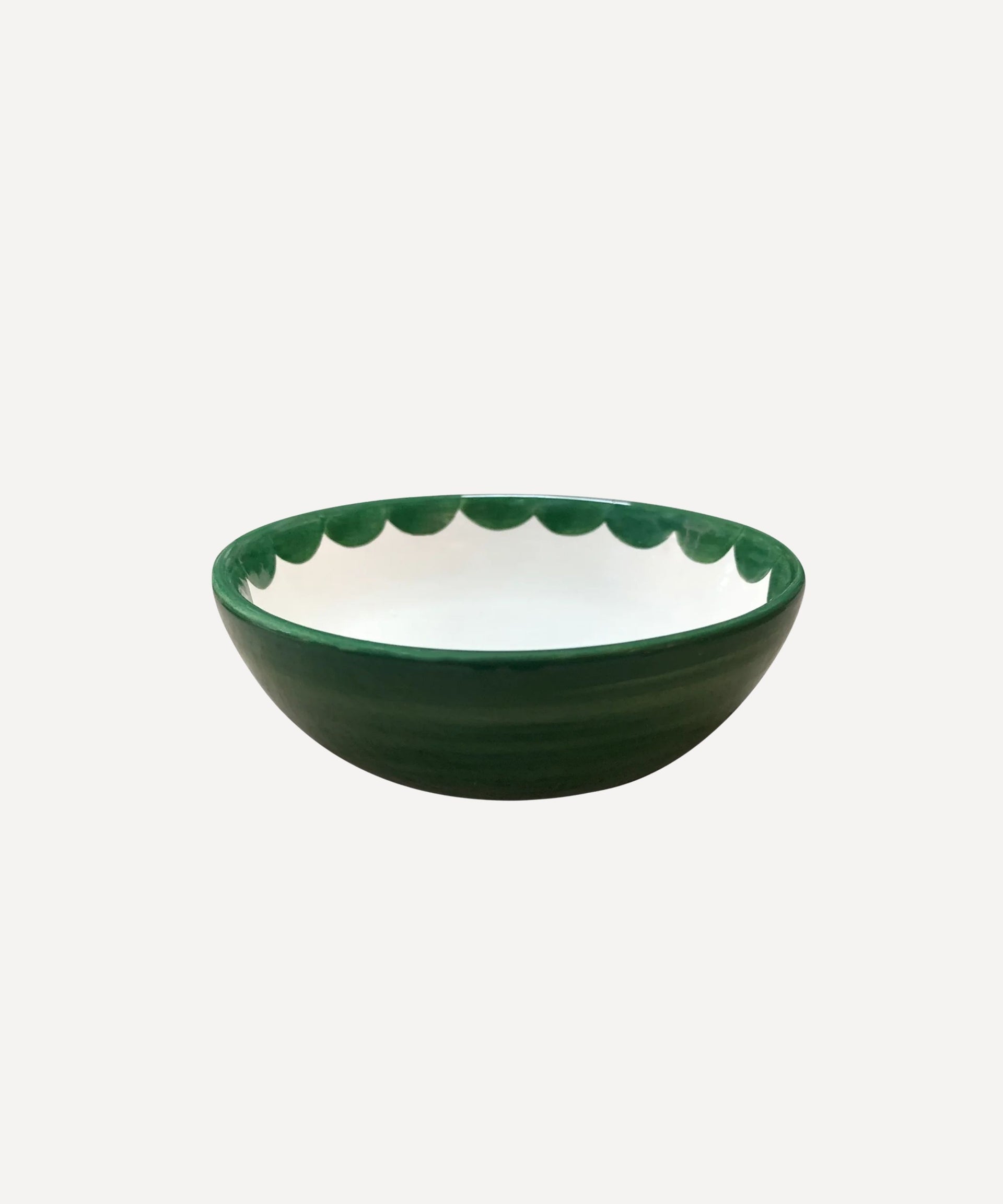 Cascos Tapas Bowl Hand Painted Scalloped Ceramic Fern