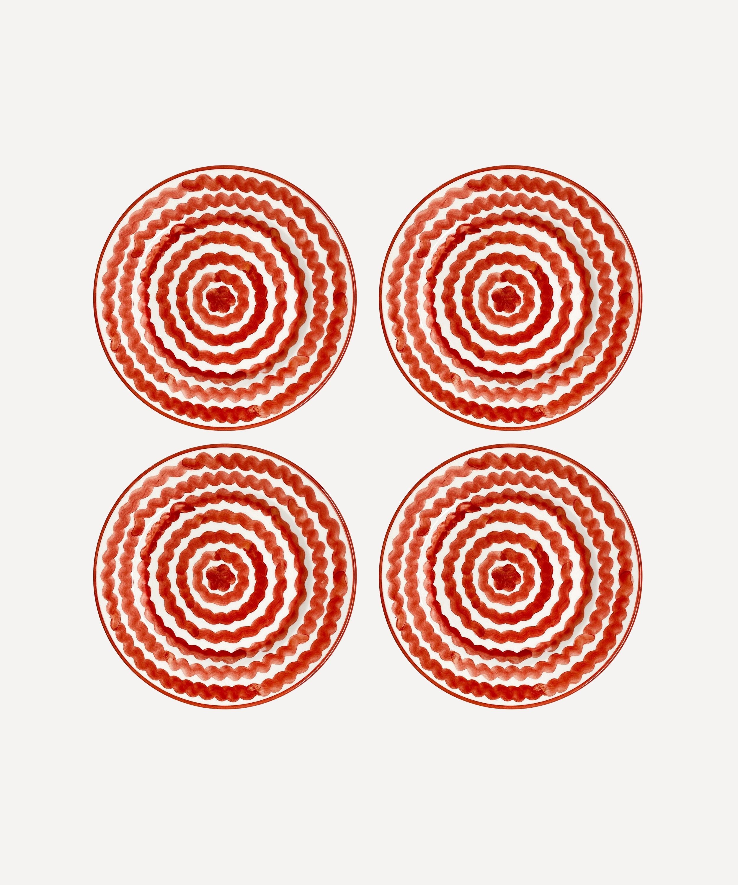 Ondas Side Plate, Rust Red (Set of 4)