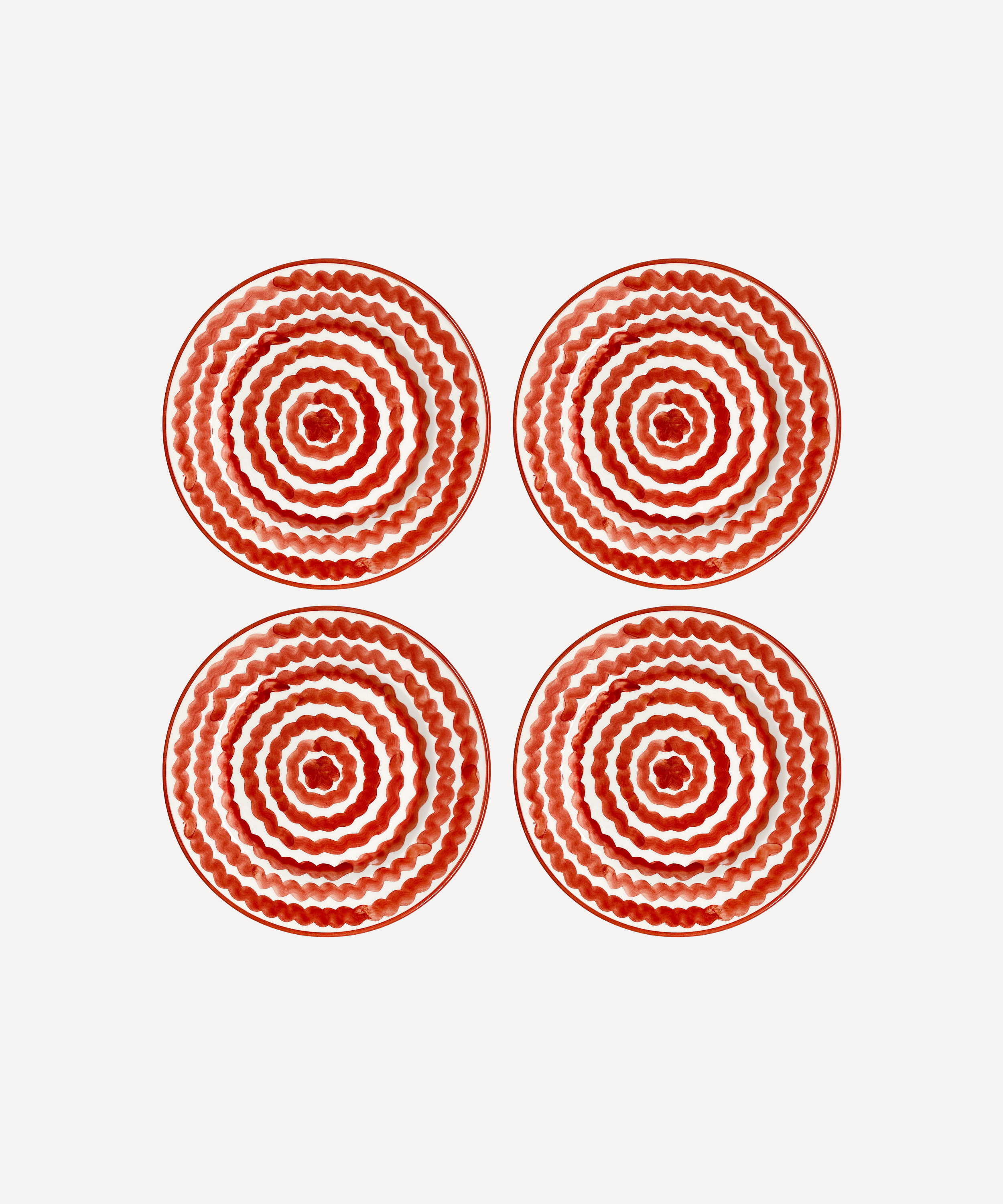 Ondas Side Plate, Rust Red (Set of 4)