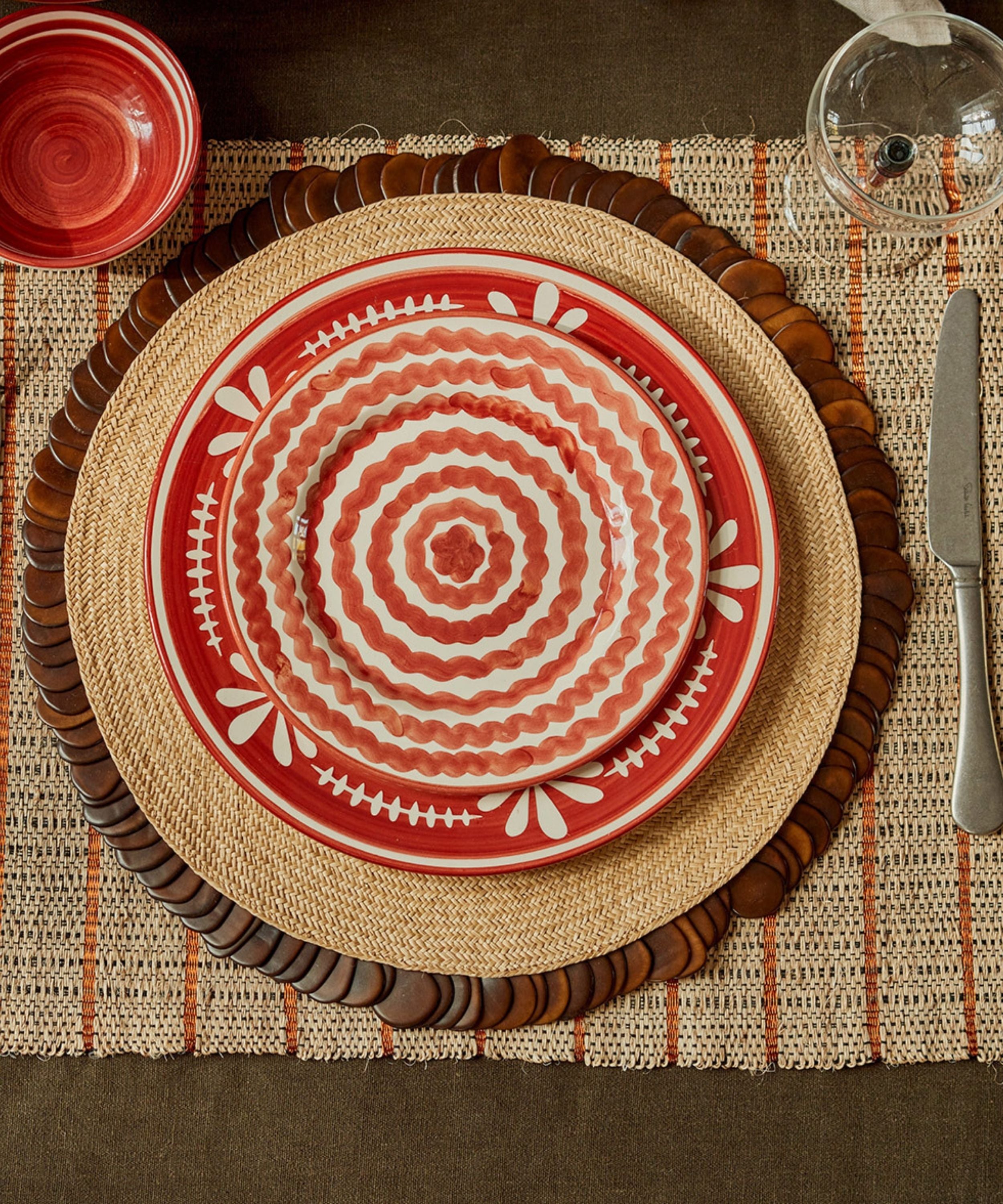 Ondas Side Plate, Rust Red