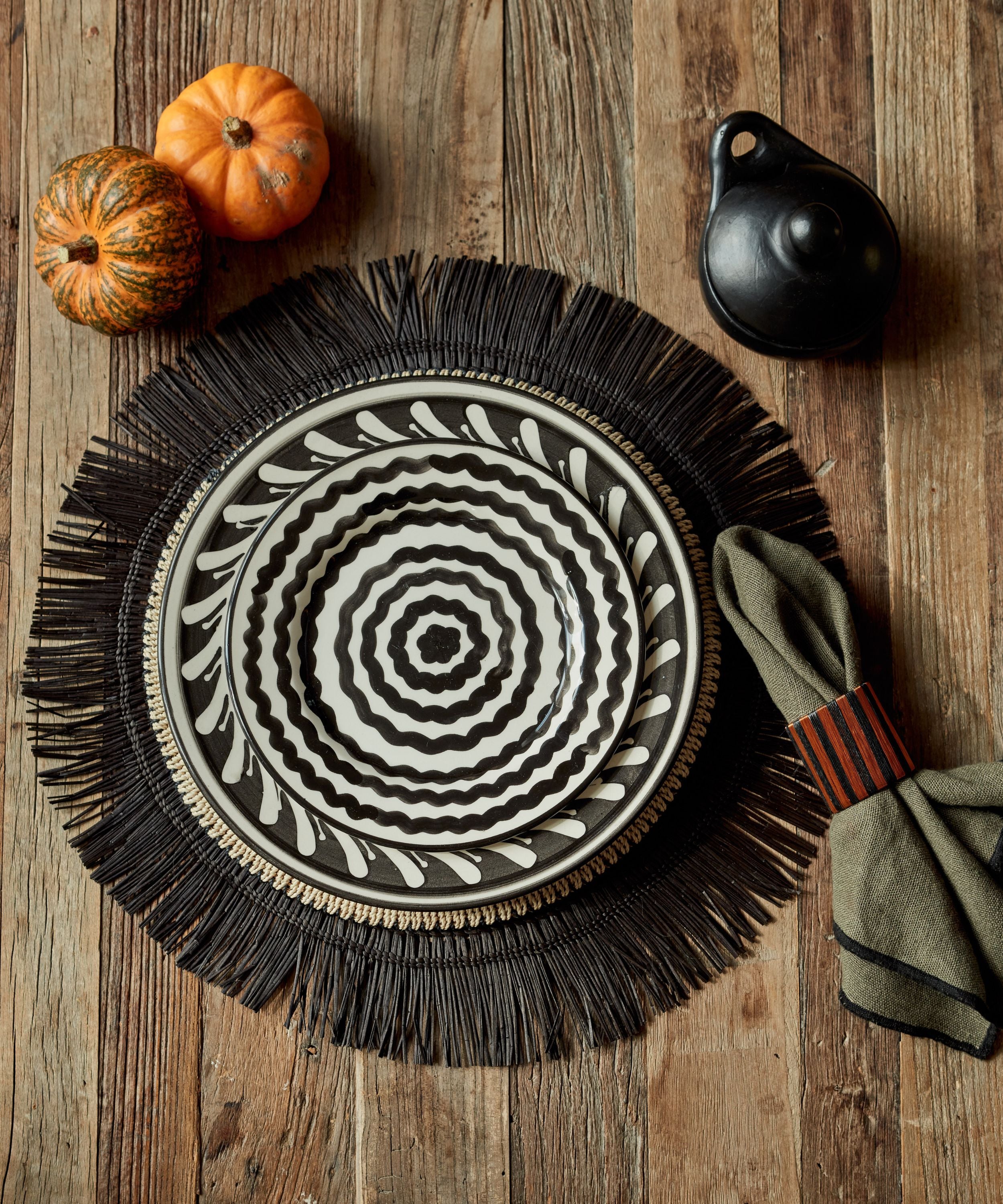 Pacifico Copper Napkin Ring, Black (Set of 2)