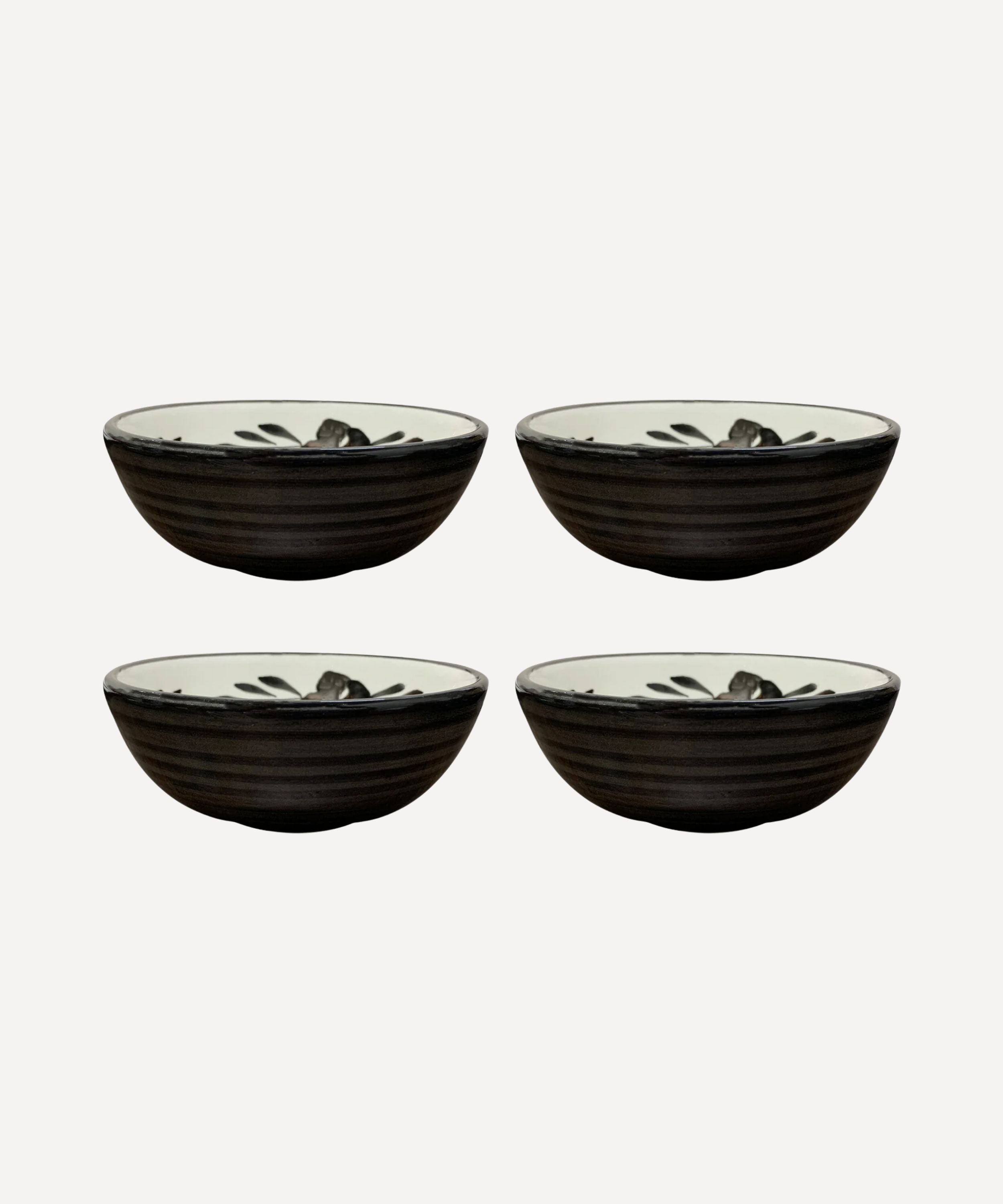 Flor Soup Bowl, Jet Black (Set of 4)