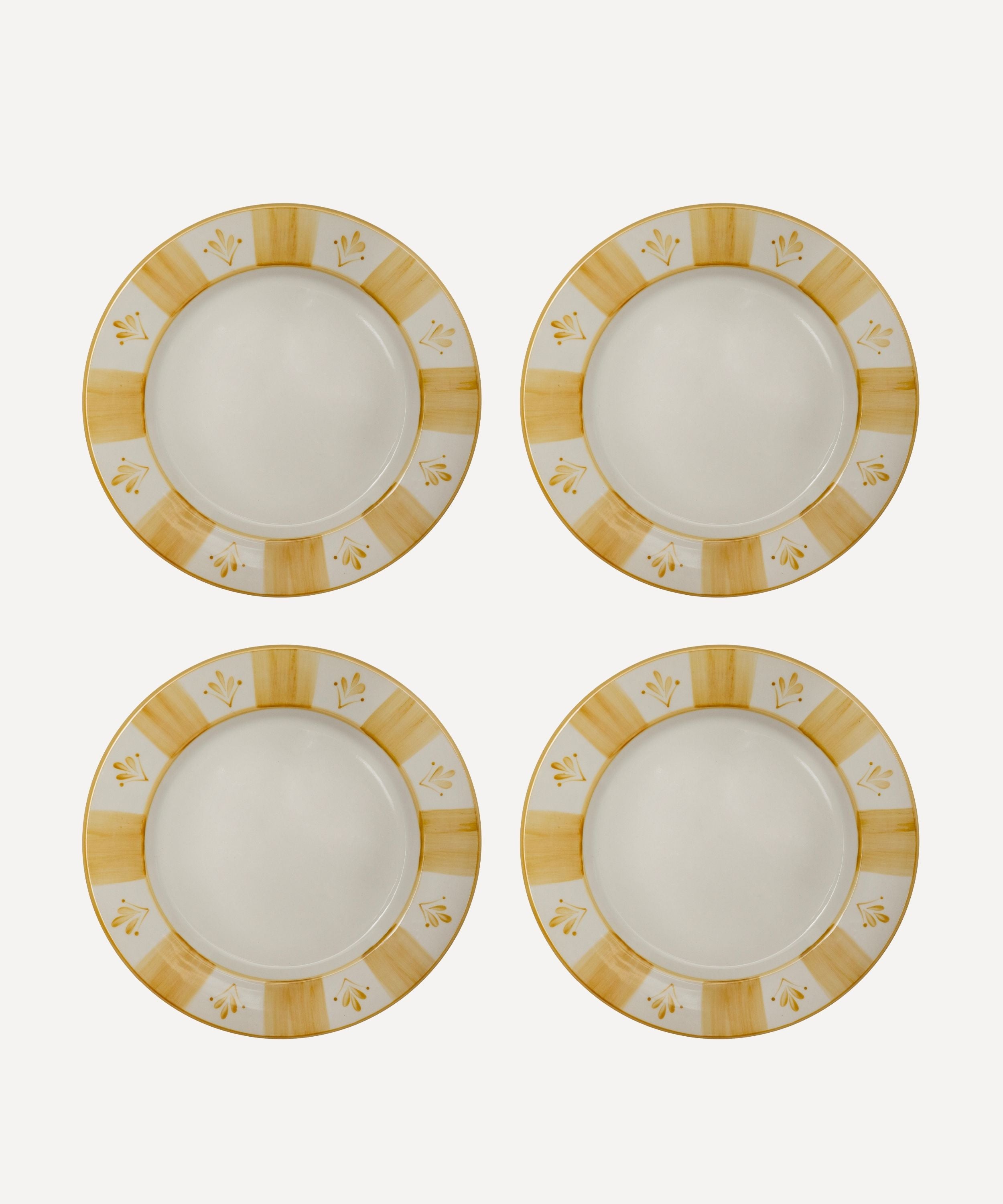 Flor de Lis Dinner Plate, Golden Yellow (Set of 4)