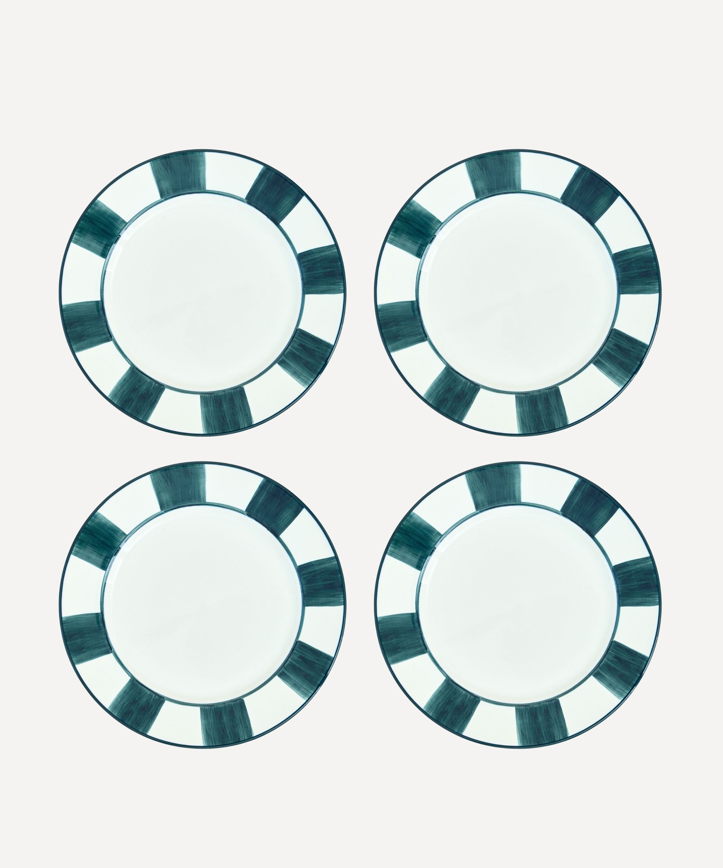 Franjas Dinner Plate, Teal (Set of 4)