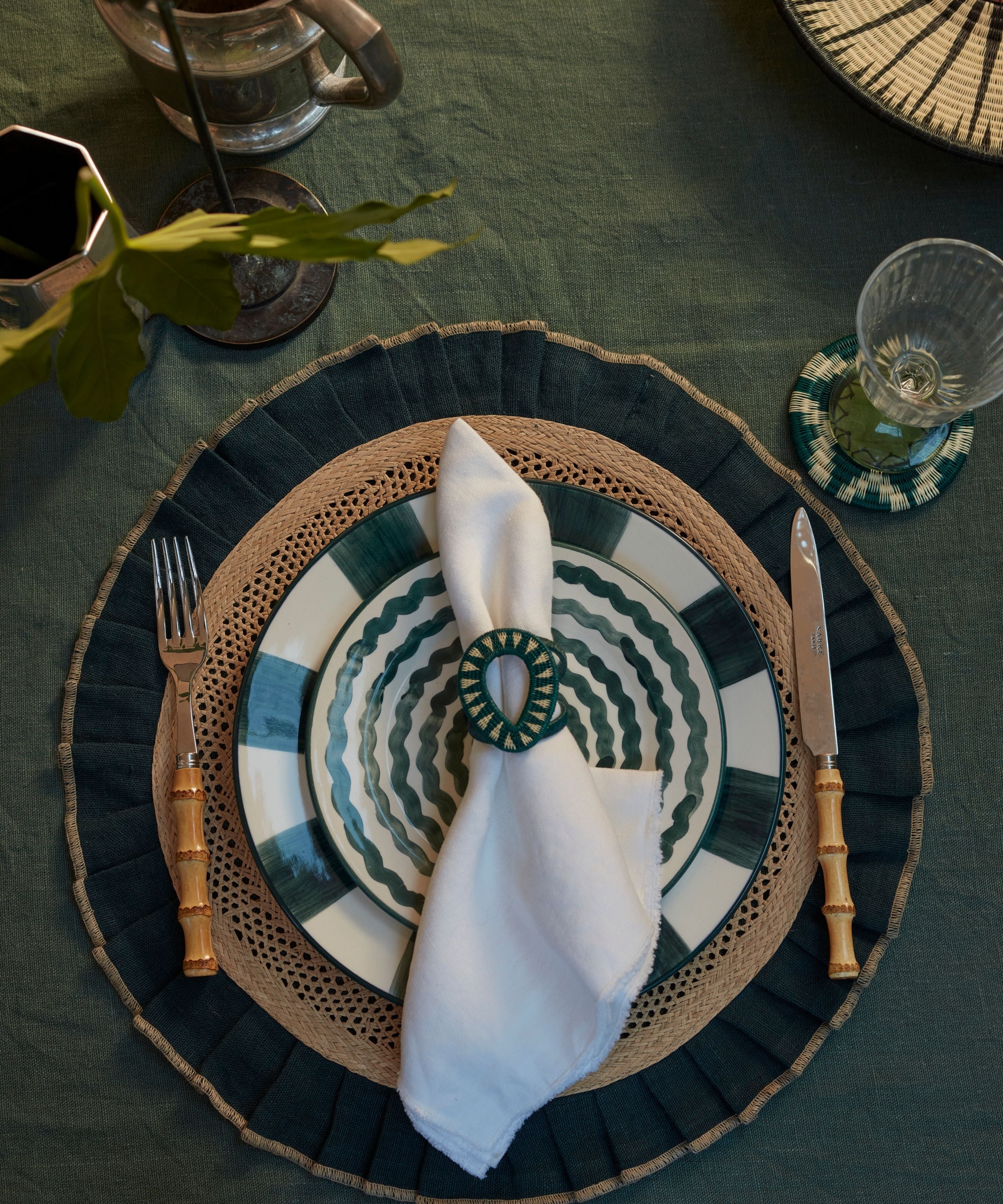 Franjas Dinner Plate, Teal