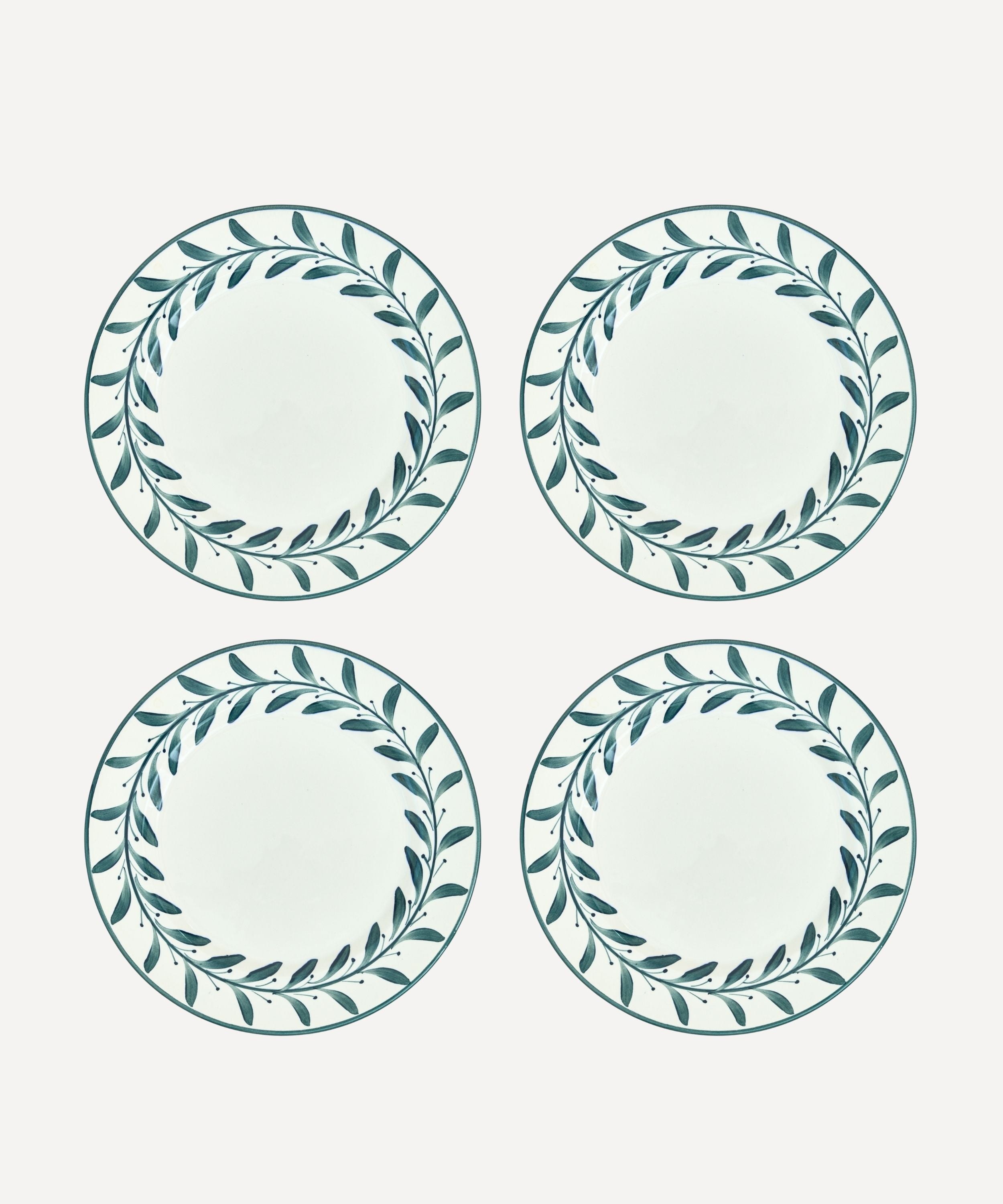 Helecho Dinner Plate, Teal (Set of 4)