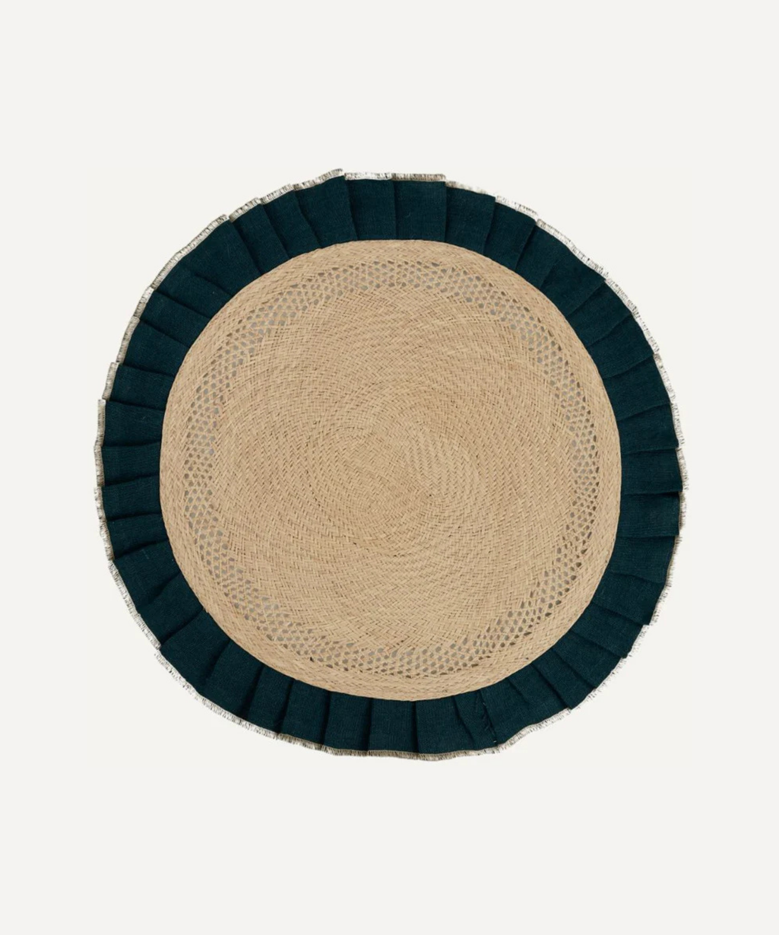 Arandela Iraca and Linen Placemat, Teal (set of 4)