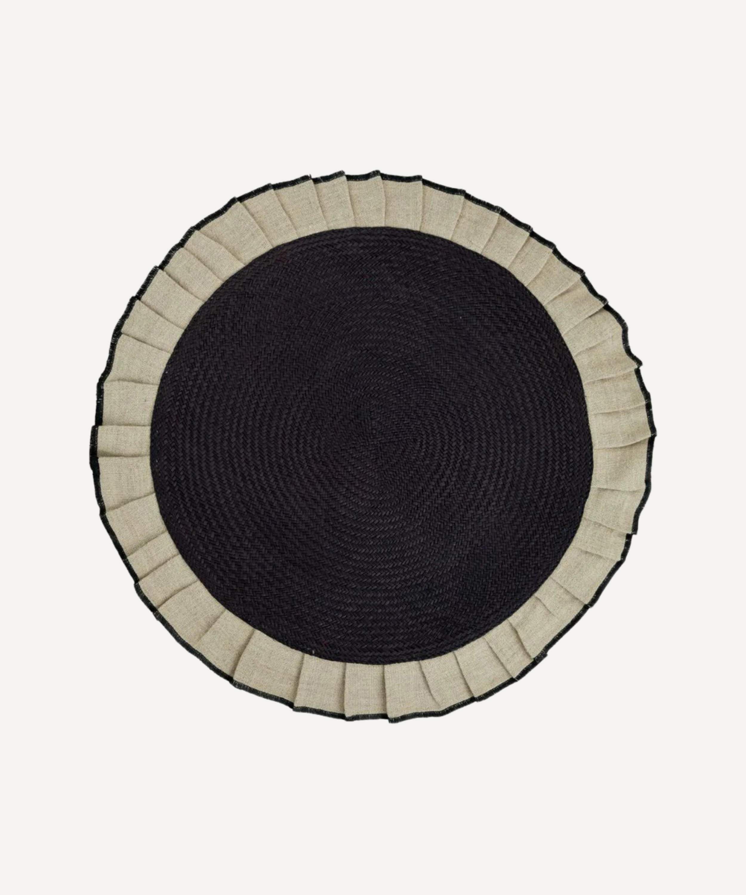 Arandela Iraca and Linen Placemat, Black (set of 4)