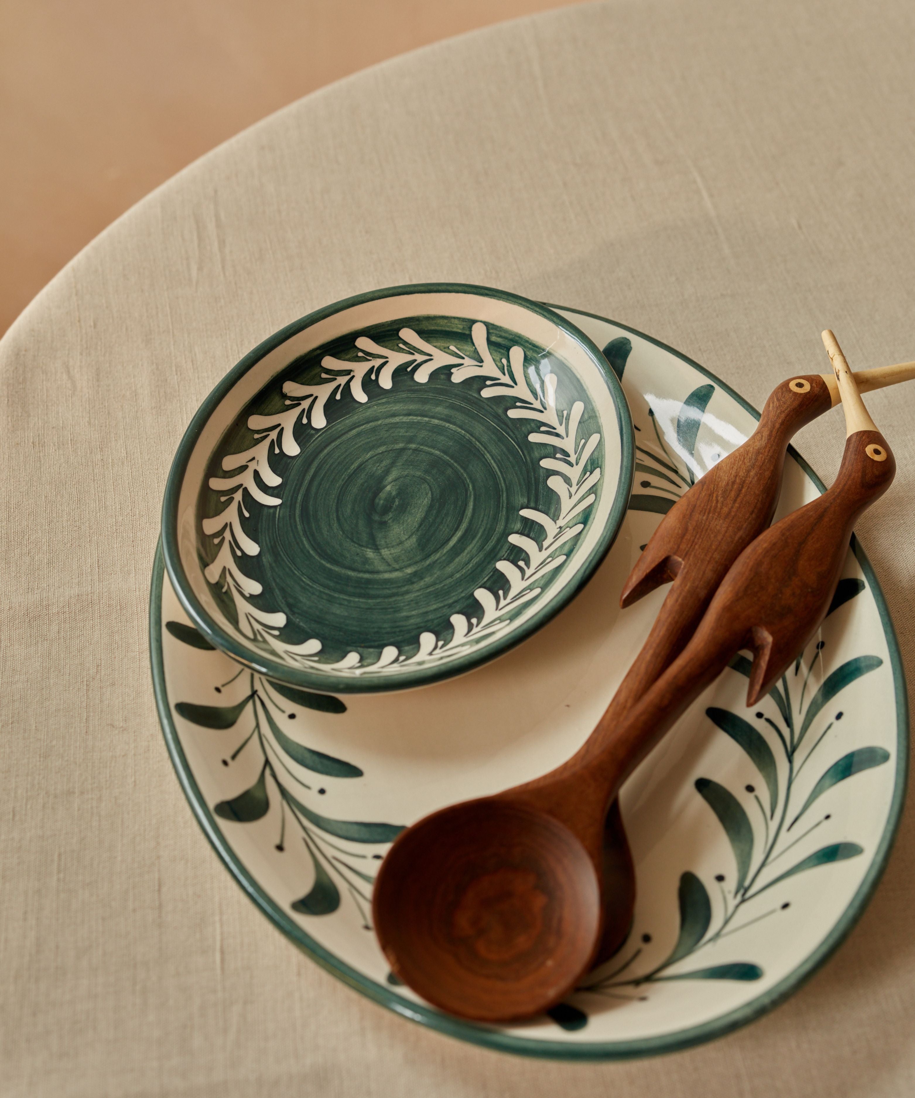 Helecho Serving Platter (set of two) - Teal