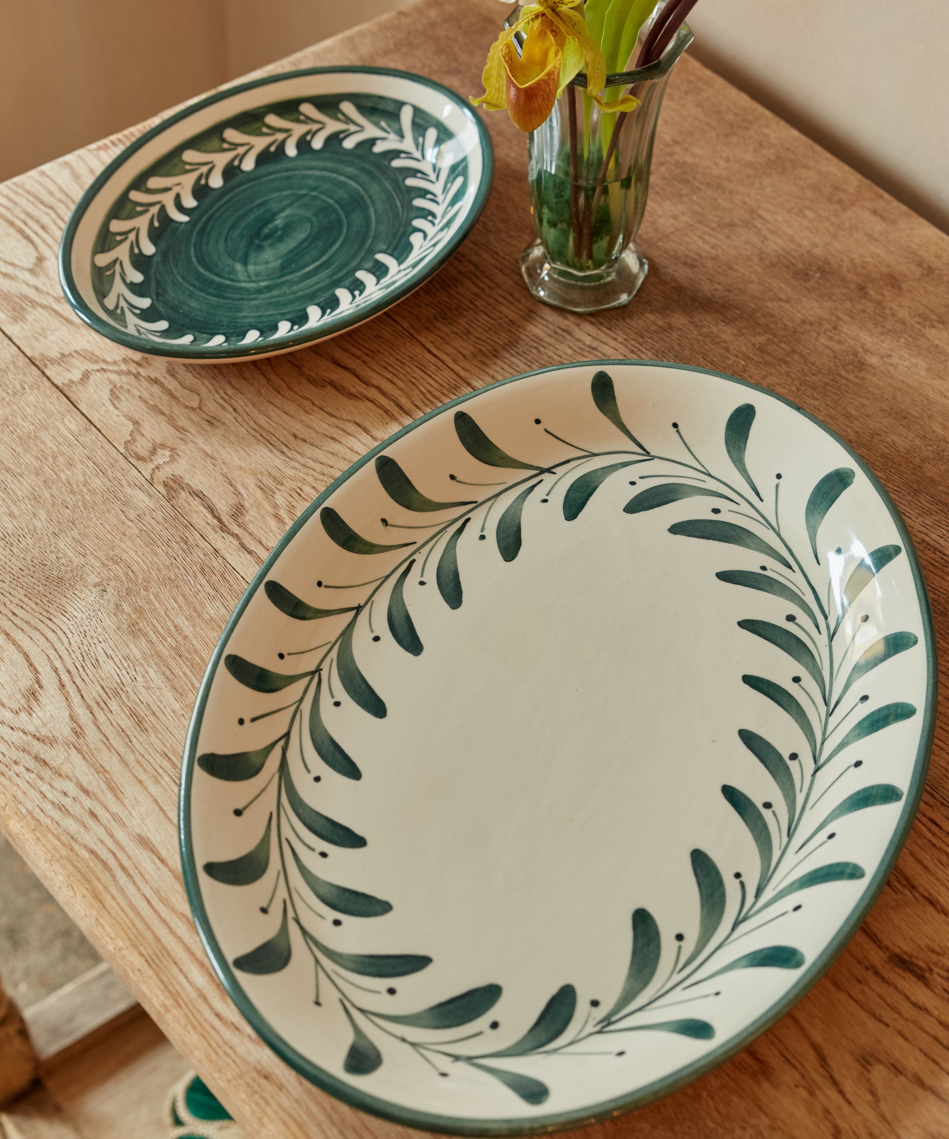 Helecho Serving Platter (set of two) - Teal