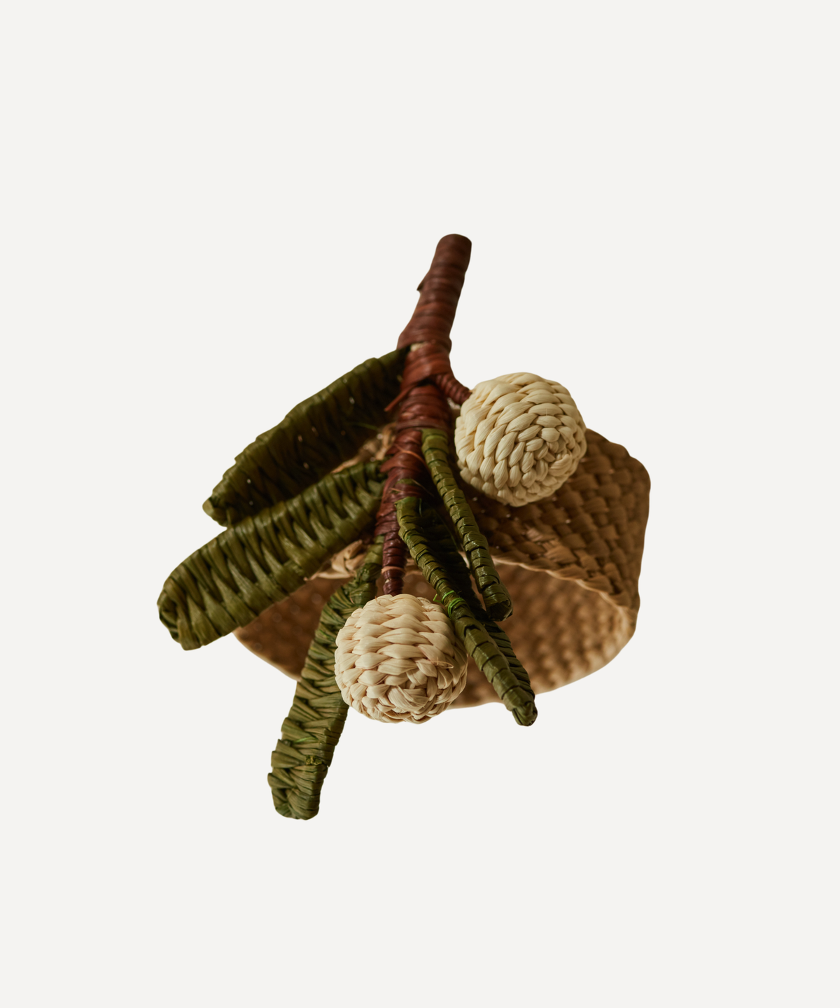 Mistletoe Napkin Ring Handwoven Panama Hat Straw