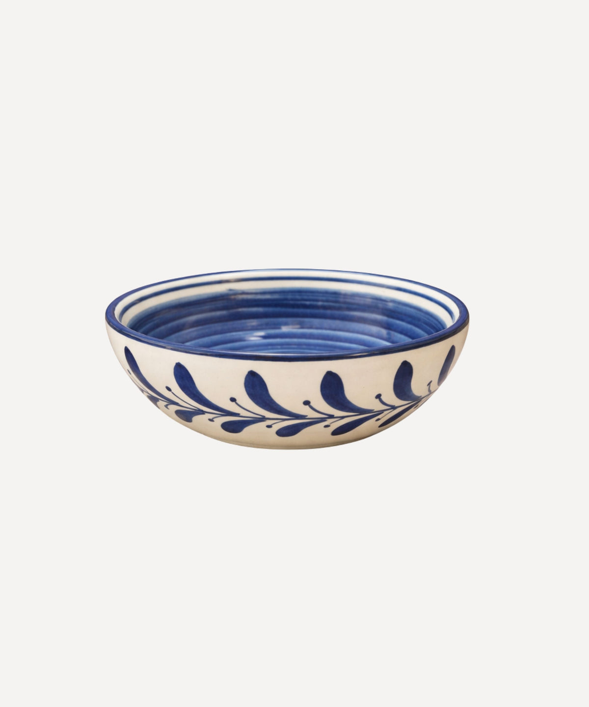 Helecho Tapas Bowl Hand Painted Fern Wreath Ceramic Deep