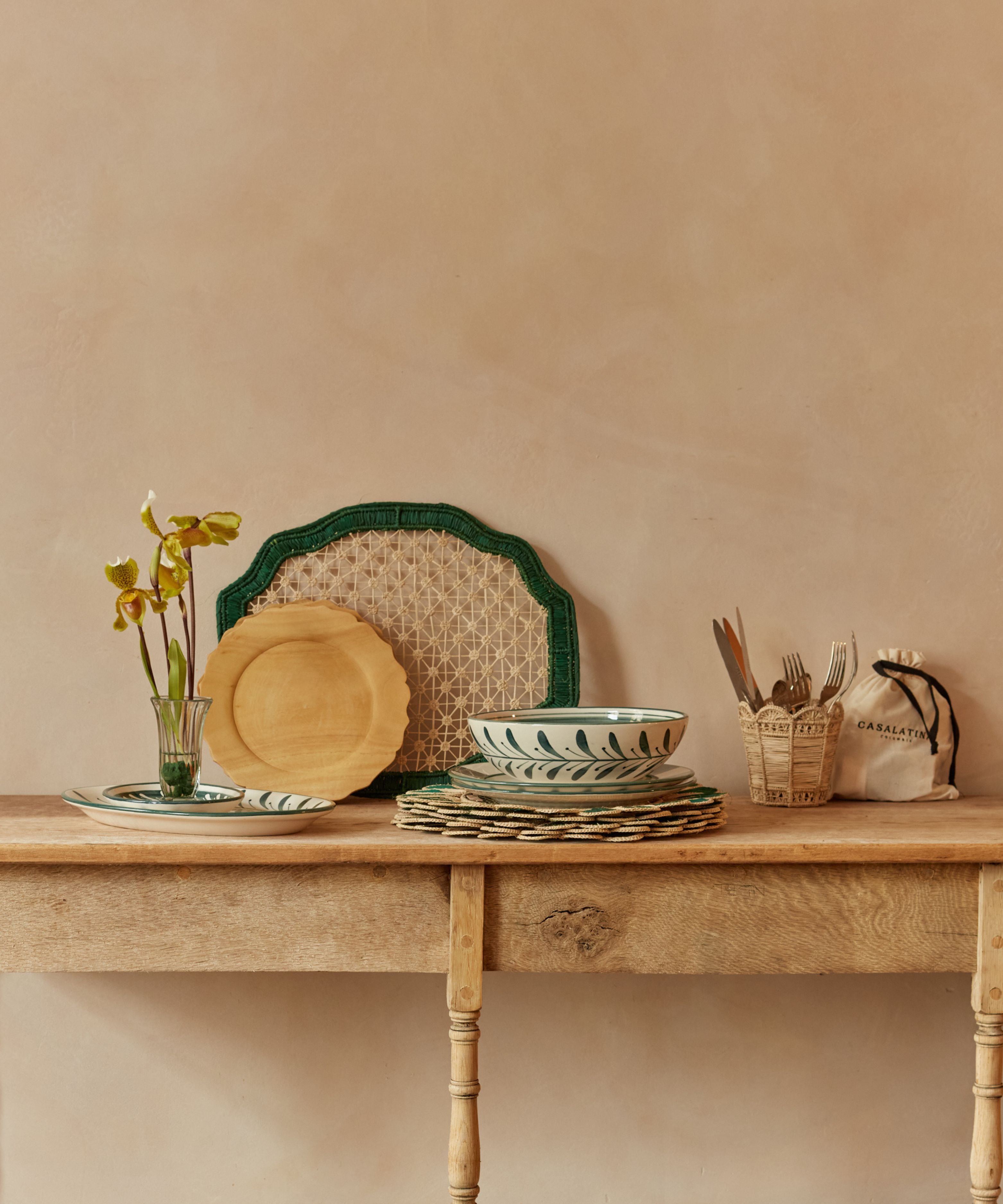 Helecho Salad Bowl, Golden Teal