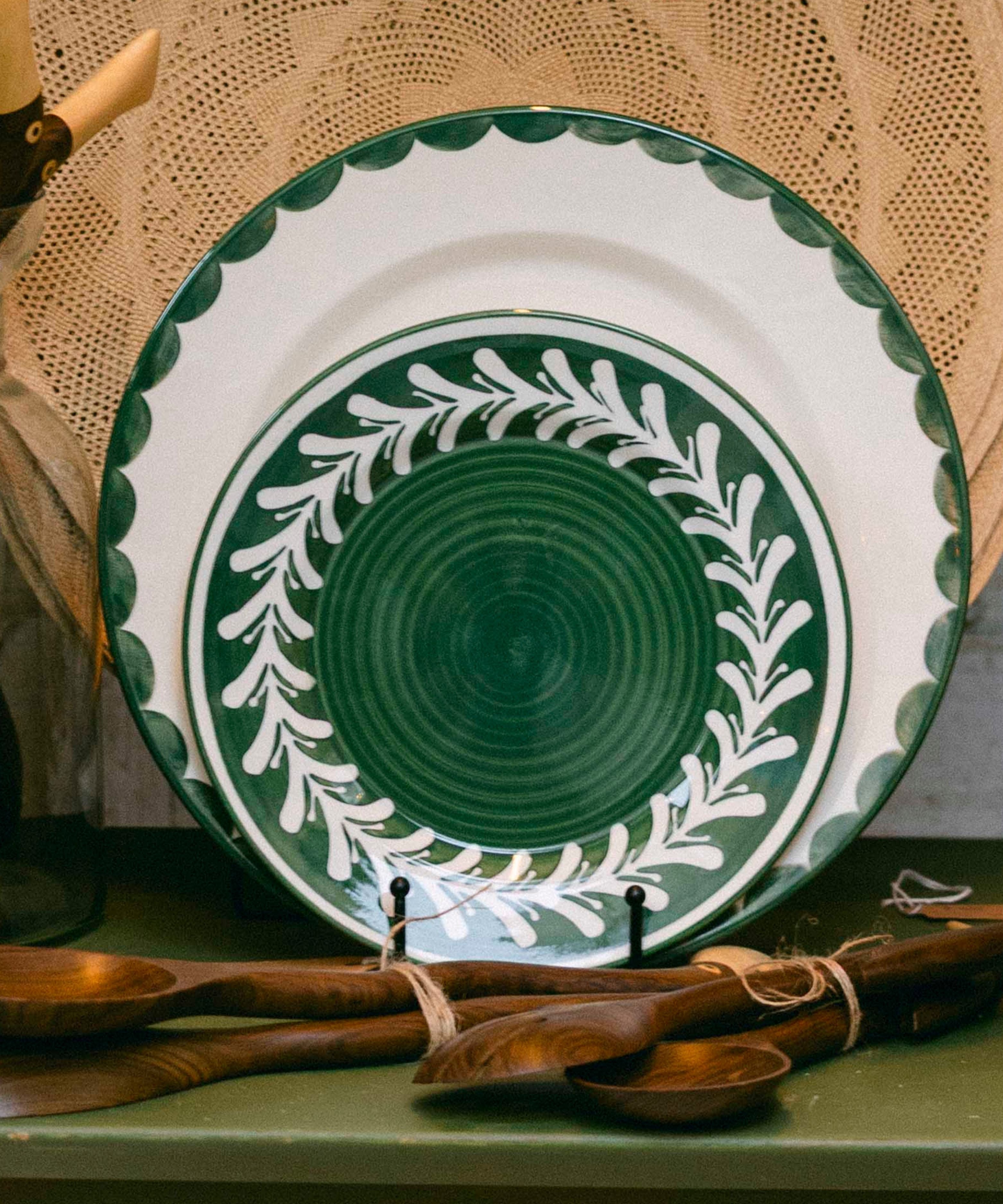 Cascos Dinner Plate, Fern Green