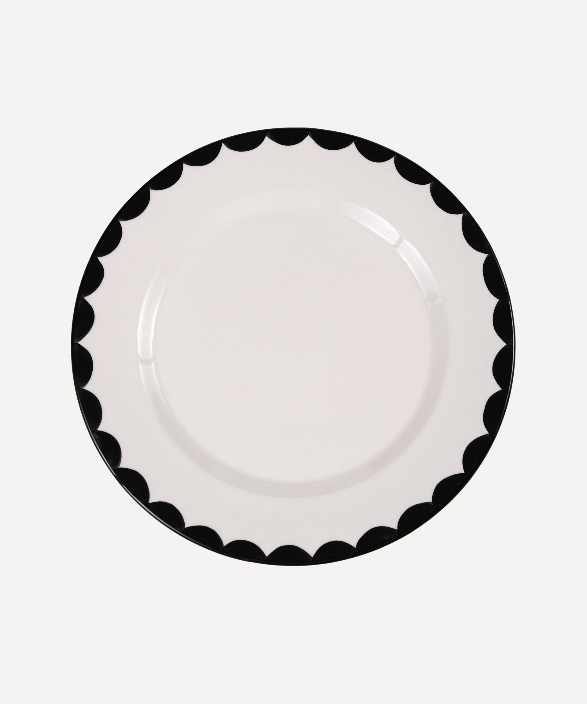 Cascos Dinner Plate Hand Painted Ceramic Jet Black